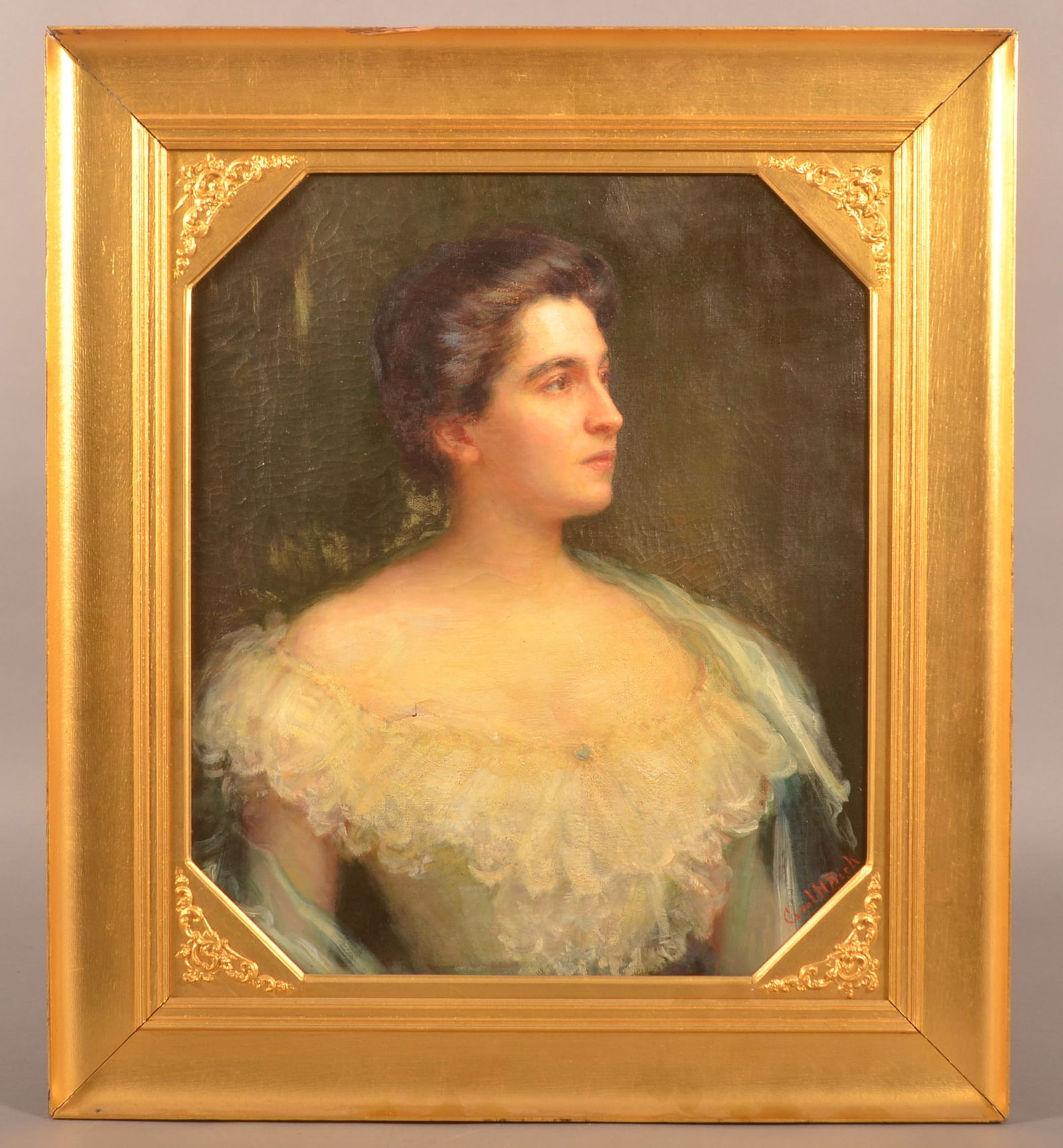 Carol H. Beck Oil on Canvas Portrait of a Woman. (1 of 8)