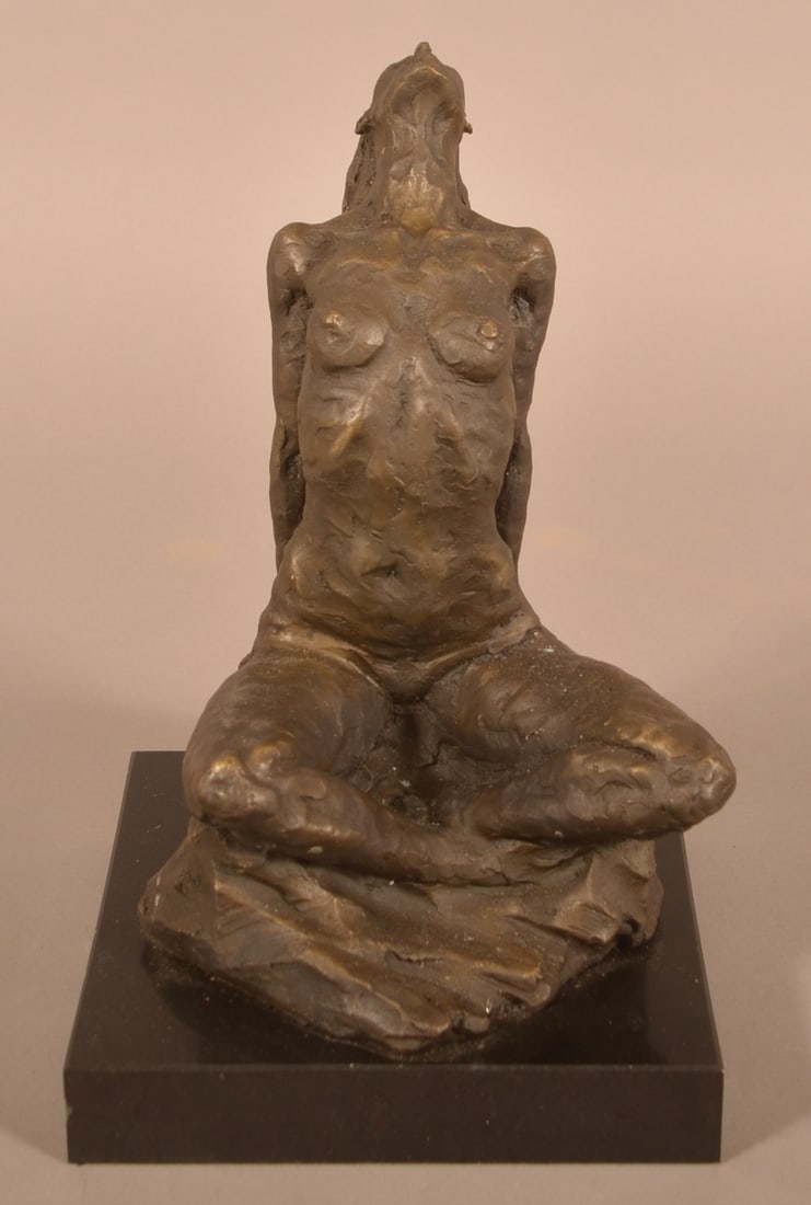 Aldo Vitaleh Seated Erotic Nude Bronze Sculpture.: Aldo Vitaleh Seated Erotic Nude Bronze Sculpture. Italian 20th century. 12-1/2"h.