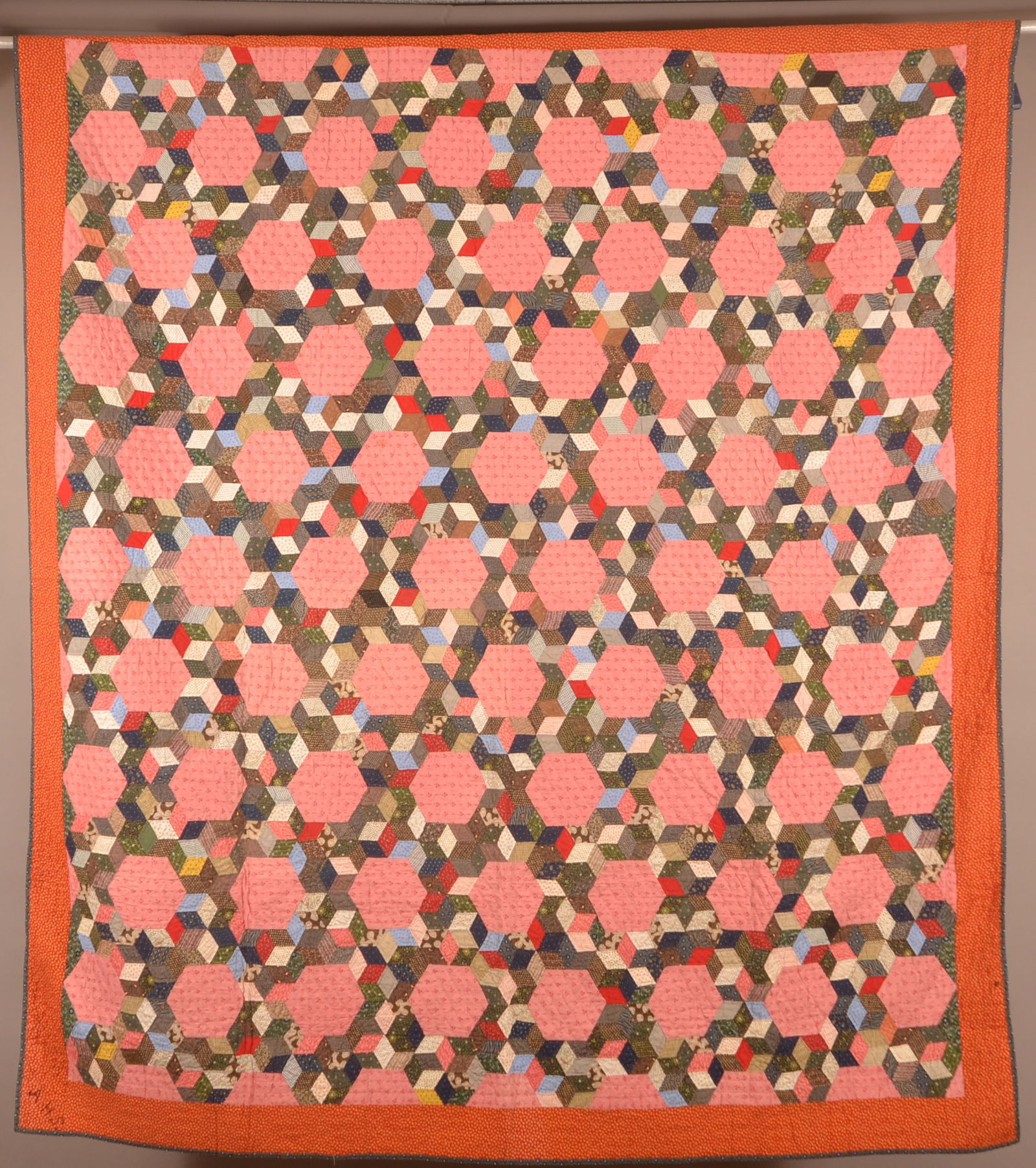 Antique Geometric Pattern Patchwork Quilt. (1 of 4)