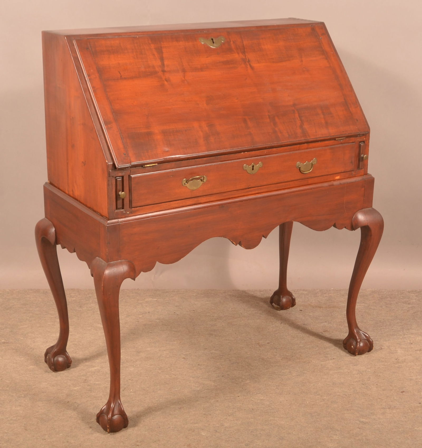 Antique Chippendale-Style Cherry Desk on Frame. (1 of 7)