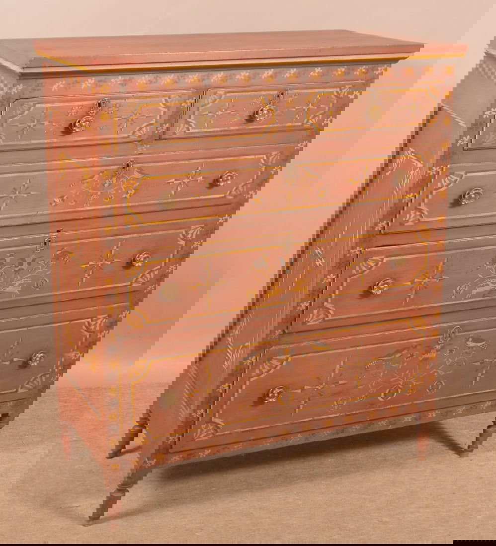 Pennsylvania Sheraton Softwood Chest of Drawers. (1 of 7)