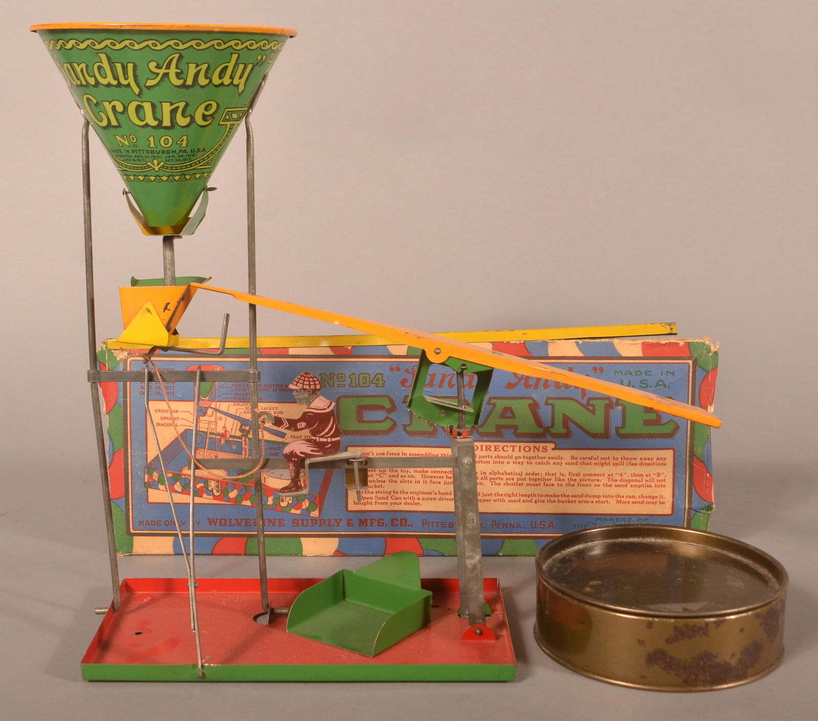 Wolverine Tin Litho Sandy Andy Crane No. 104. (1 of 5)