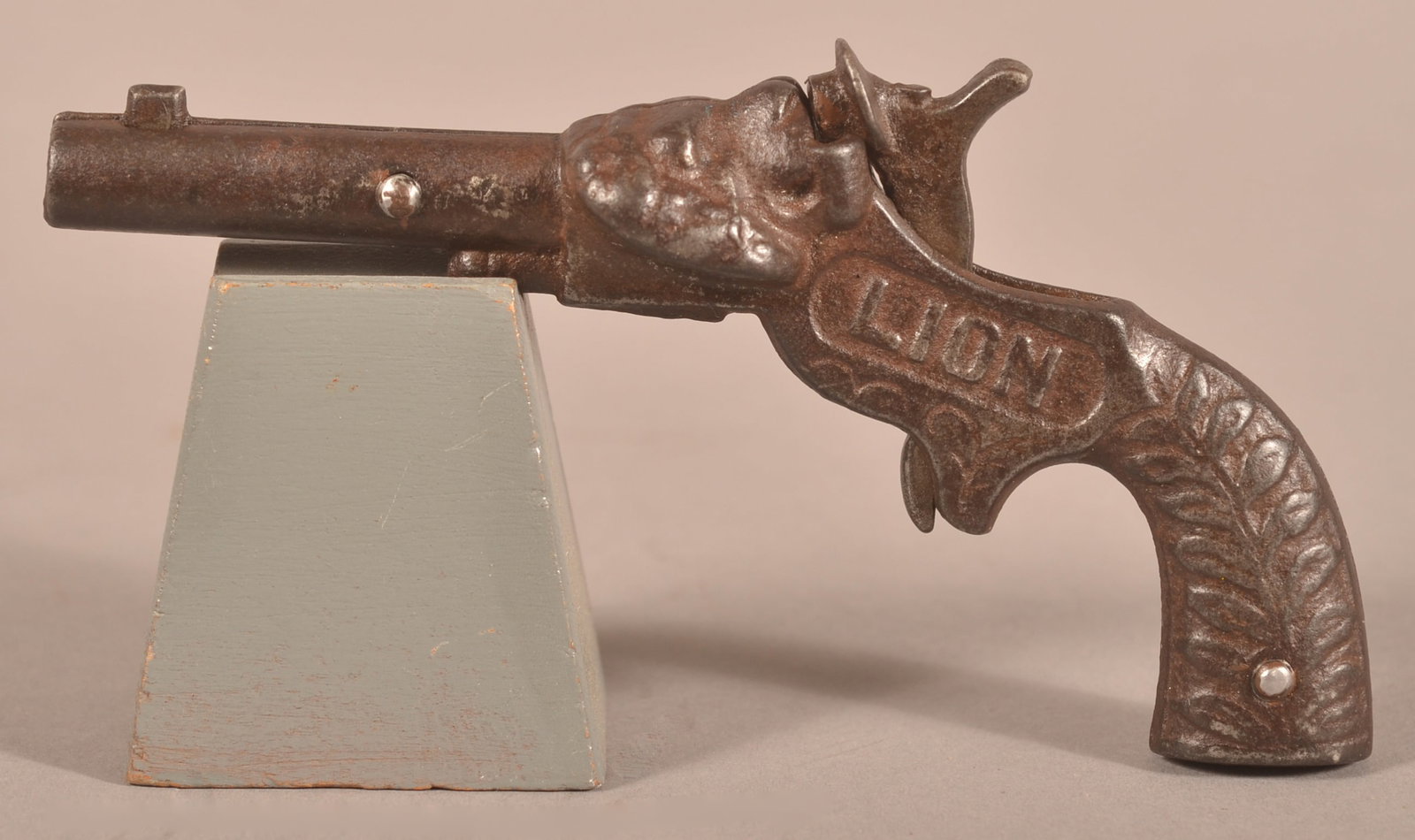 Antique Ives Cast Iron "Lion" Cap Pistol.: Antique Ives Cast Iron "Lion" Cap Pistol. 5-1/2"l.