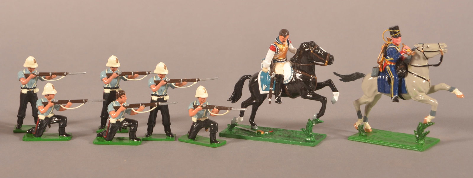 3 Sets Classic Collection Trophy Miniatures: Set ZS53 24th in shirt-sleeve order volley line, Set CWS19D, 4th Queens Own Light Dragoons, Set WA11H Carabinier Wounded Trooper.