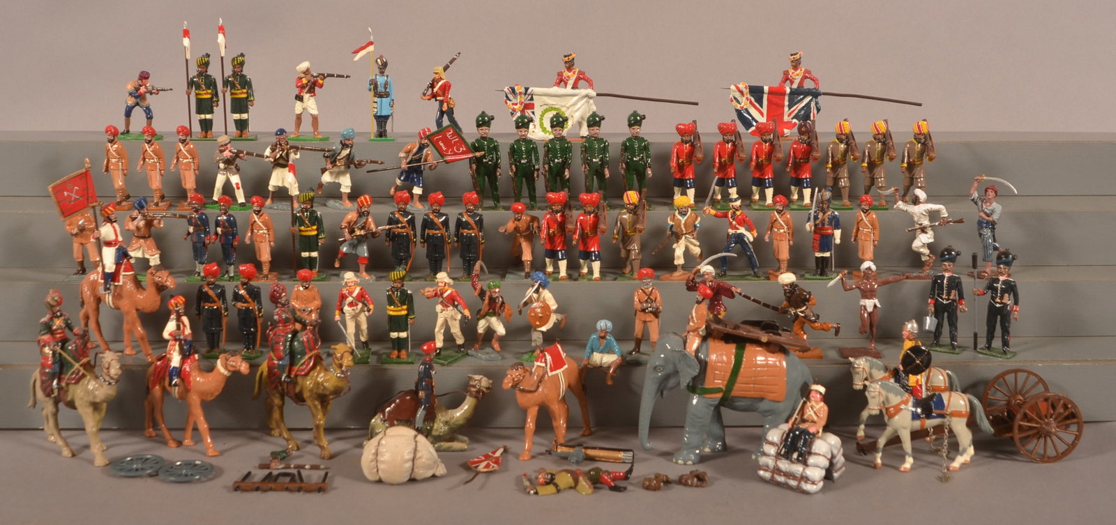 Group of Various Cast Lead Miniature Toy Soldiers: No boxes, various sets represented.