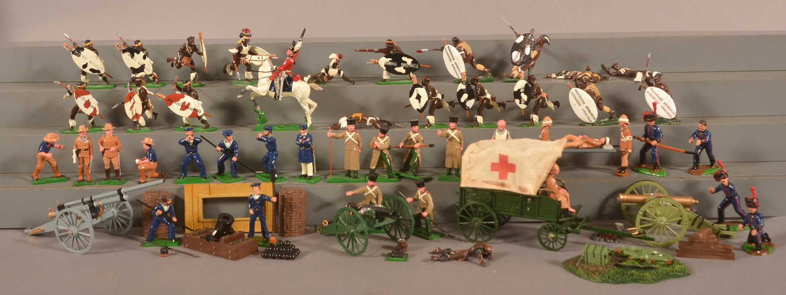 Large Group of Assorted Toy Soldier Miniatures: Most are by Trophy of Wales. 7 boxes total.