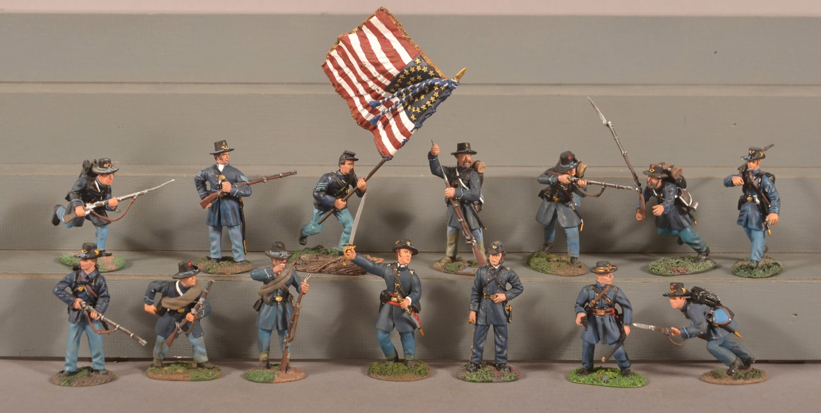 Iron Brigade Civil War Miniatures by Britains: Small collection, each marked on base with copyright and some numbered.