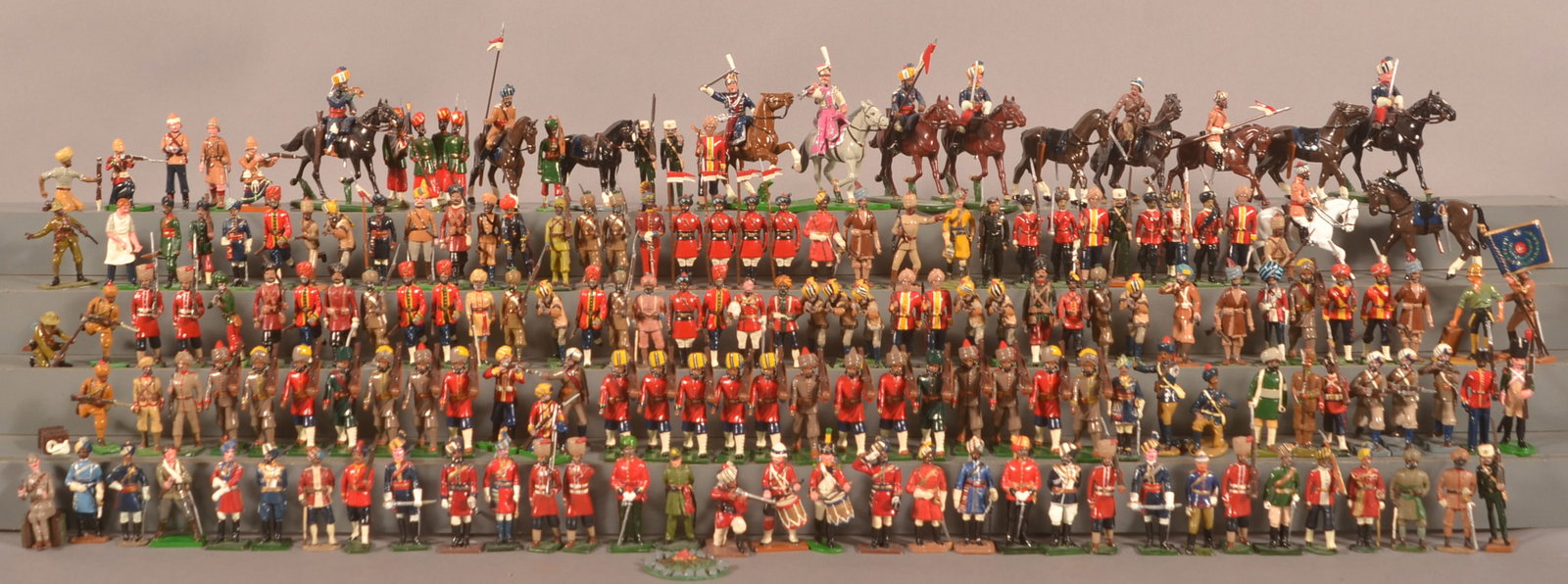Large Group of Misc. Painted Miniature Soldiers: 8 boxes of soldiers total from various makers. Good condition.