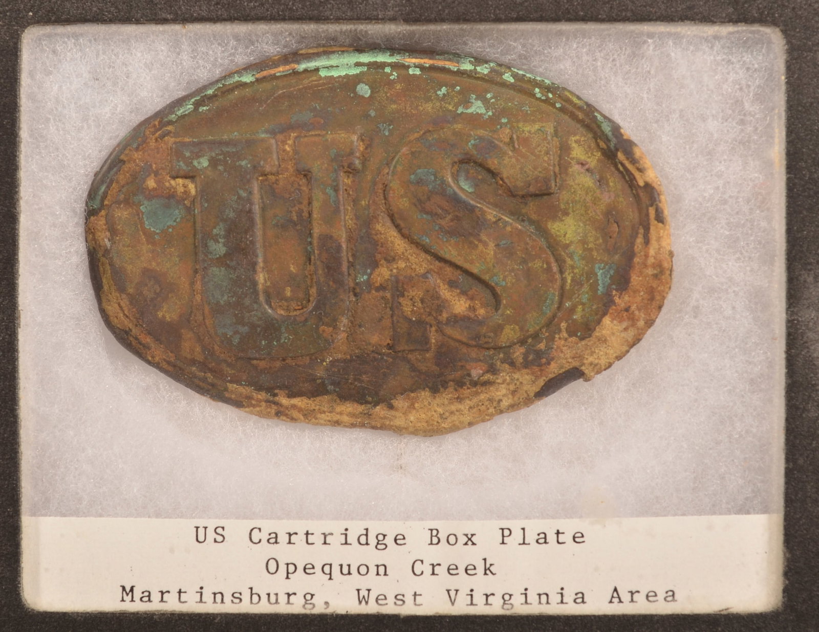 Relic US Pattern 1839 Belt Plate: Missing belt attachments with loss to the lead-filled back. As-found dug, relic condition.