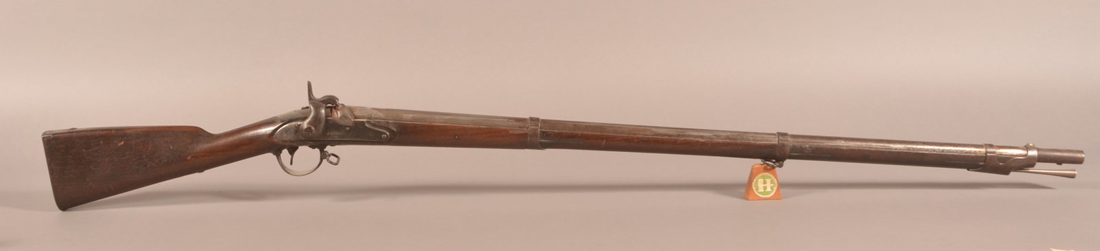 D. Nippes mod. 1840 .69 cal. Contract Musket: NSF, Percussion conversion, lockplate is marked "D.NIPPES/US", behind the hammer is marked "MILL/CREEK/PA/1846", two visible cartouche marks on the right side of the stock, metal finish on the barrel 