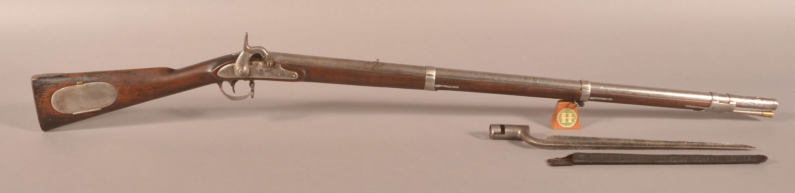 Deringer Phila. Common Rifle Percussion Conversion: NSF, Example of a converted mod. 1817 Common Rifle, Deringer converted some 13,000 with the French-style system, lockplate is marked "DERINGER/PHILA" and is dated 1841 on both the lock and barrel, hav
