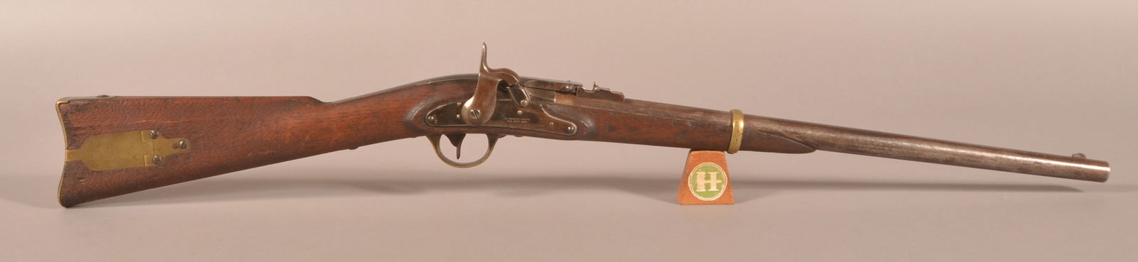Mod. 1858 .54 cal. Saddle Ring Carbine: SN 8721, 22" round barrel with the top of the breech marked "J.H. MERRILL BALTO. / PAT. JULY 1858", standard 3-line markings on the lockplate with serial number marked behind the hammer, correct-worki