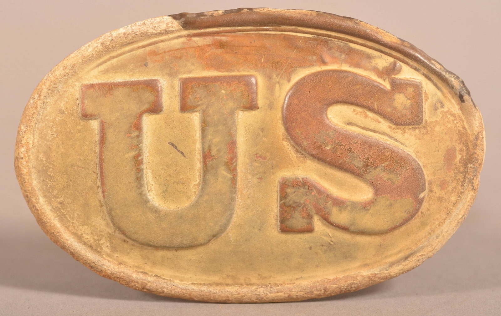 Relic W.H. Smith Pattern 1839 Belt Plate: Arrow hook attachment with visible makers mark, as-found dug, relic condition.