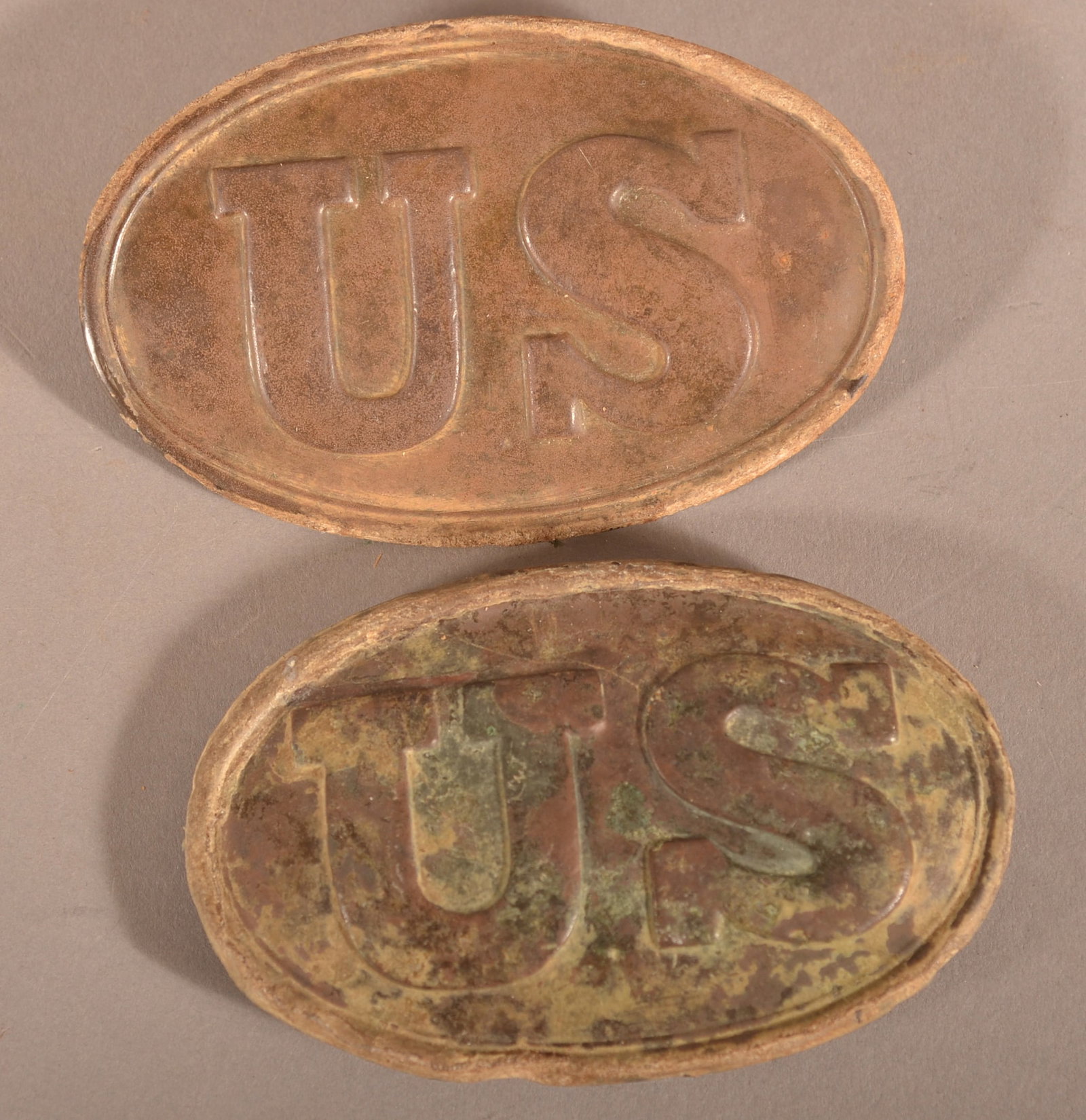 Relic US Regulation Pattern 1839 Belt & Box Plates: As-found dug, relic condition.