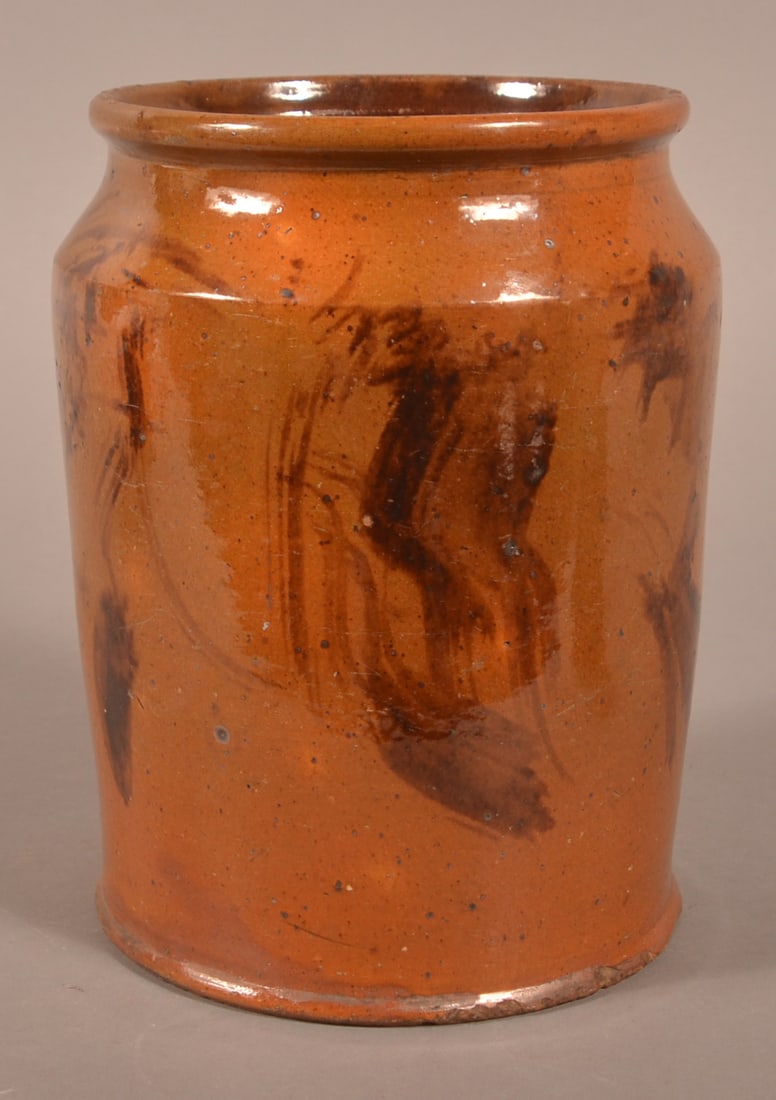 Cumberland Co., PA Manganese Redware Storage Jar. (1 of 3)