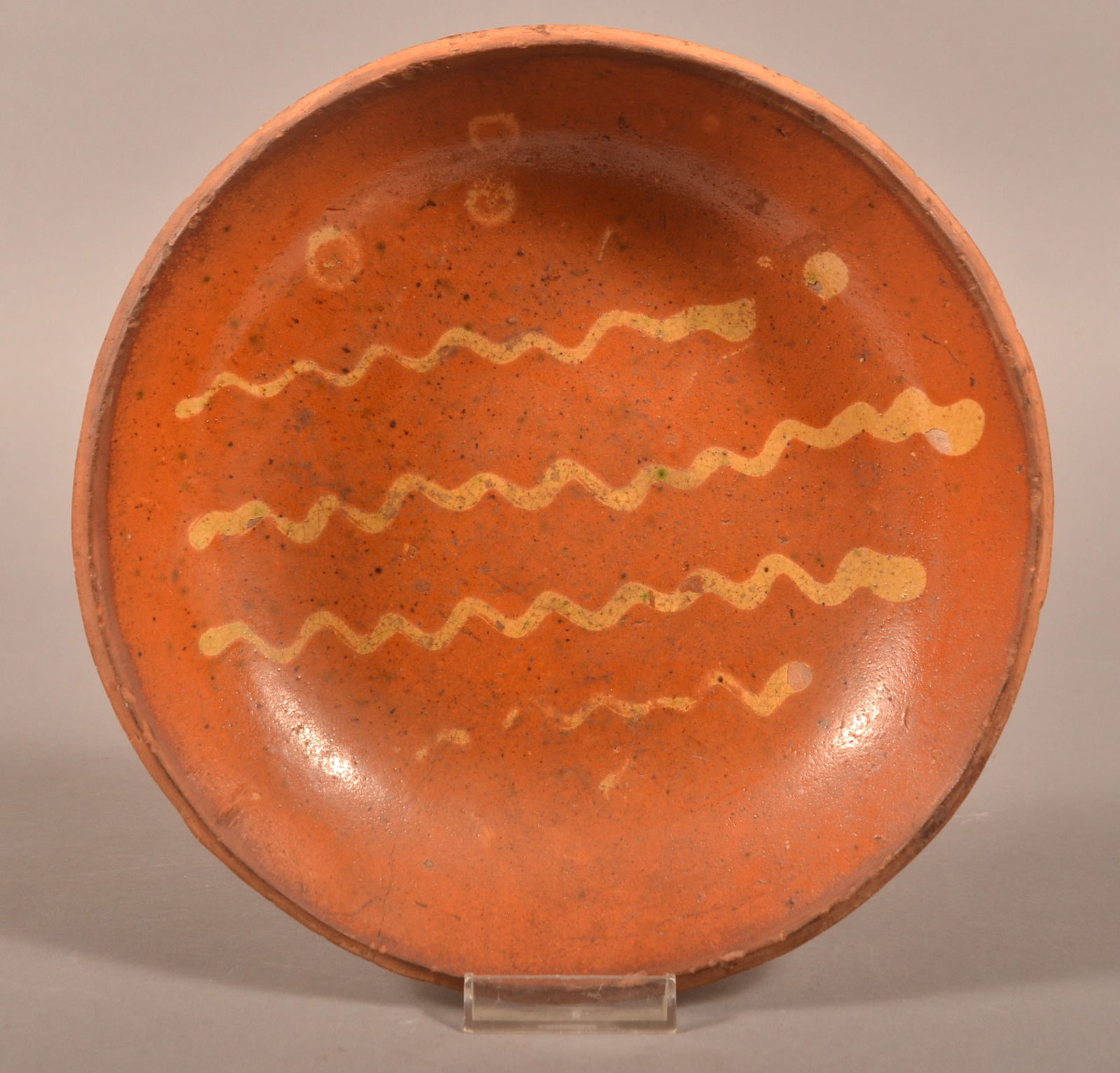 Pennsylvania 19th Century Redware Pie Plate. (1 of 3)