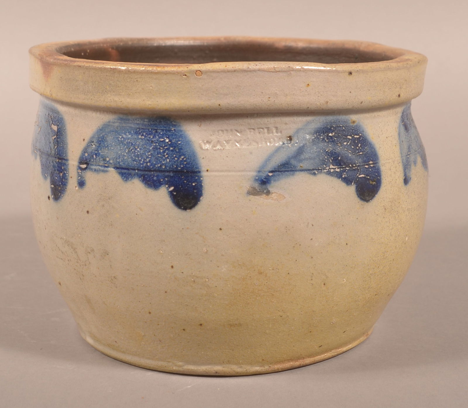 John Bell, Waynesboro, PA 1-Gal. Bulbous Crock. (1 of 4)