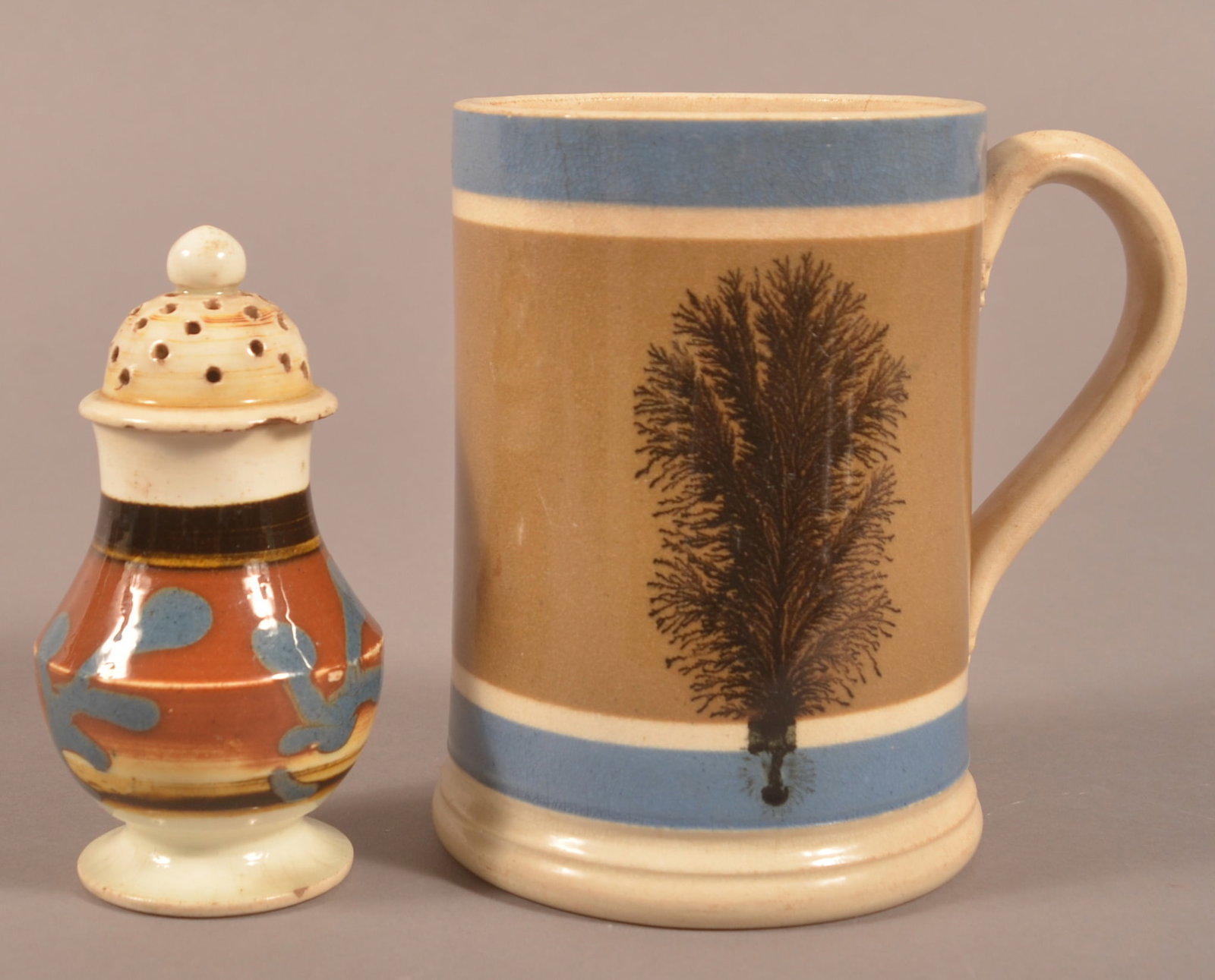 Two Pieces of English 19th Century Mocha Ware. (1 of 3)