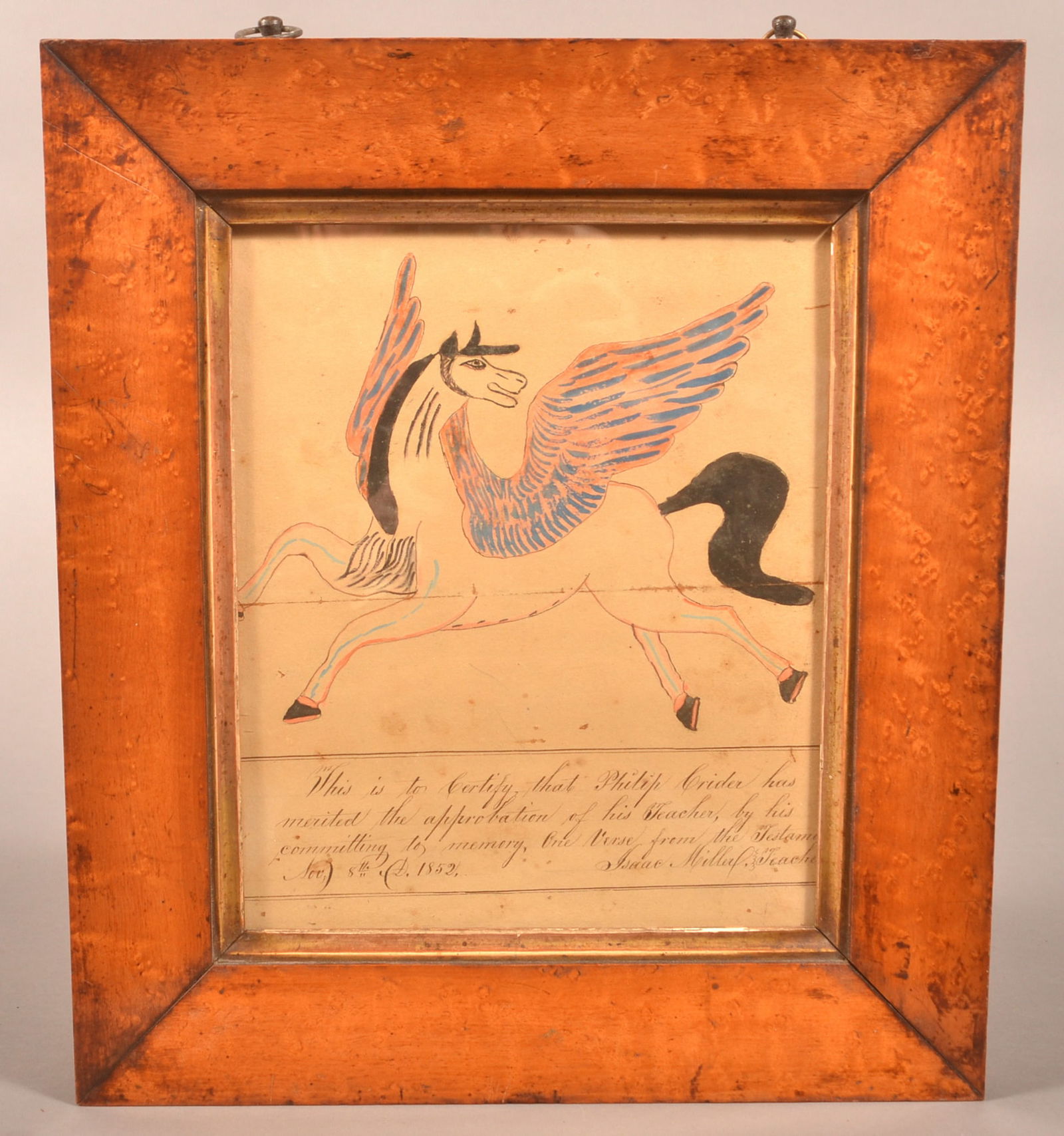 Franklin County, PA 1852 Reward of Merit Fraktur. (1 of 5)