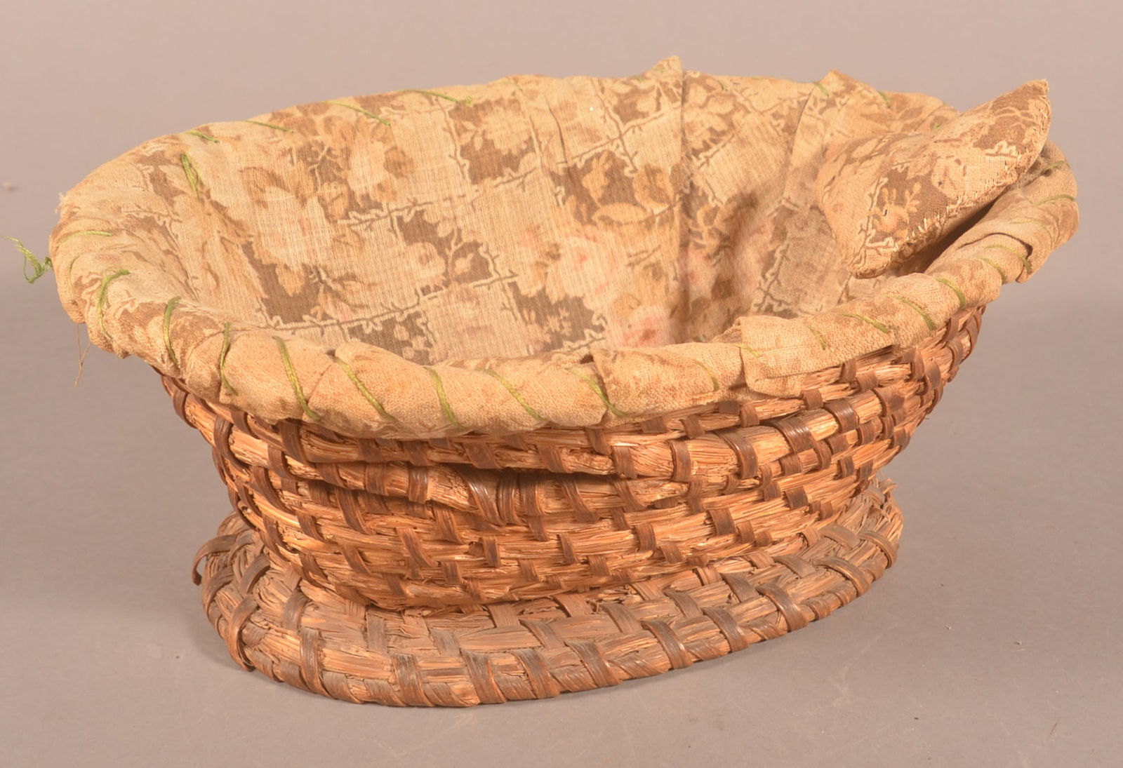 Hanover, York Co., PA Rye Straw Sewing Basket. (1 of 4)