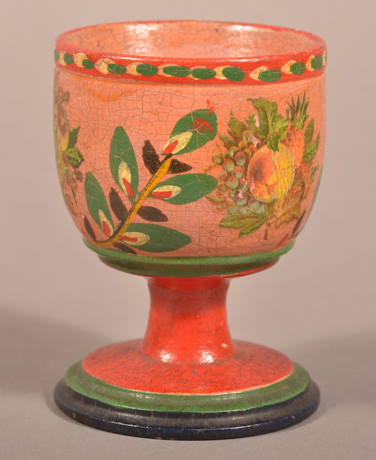 Lehnware Paint-Decorated Footed Master Salt. (1 of 4)