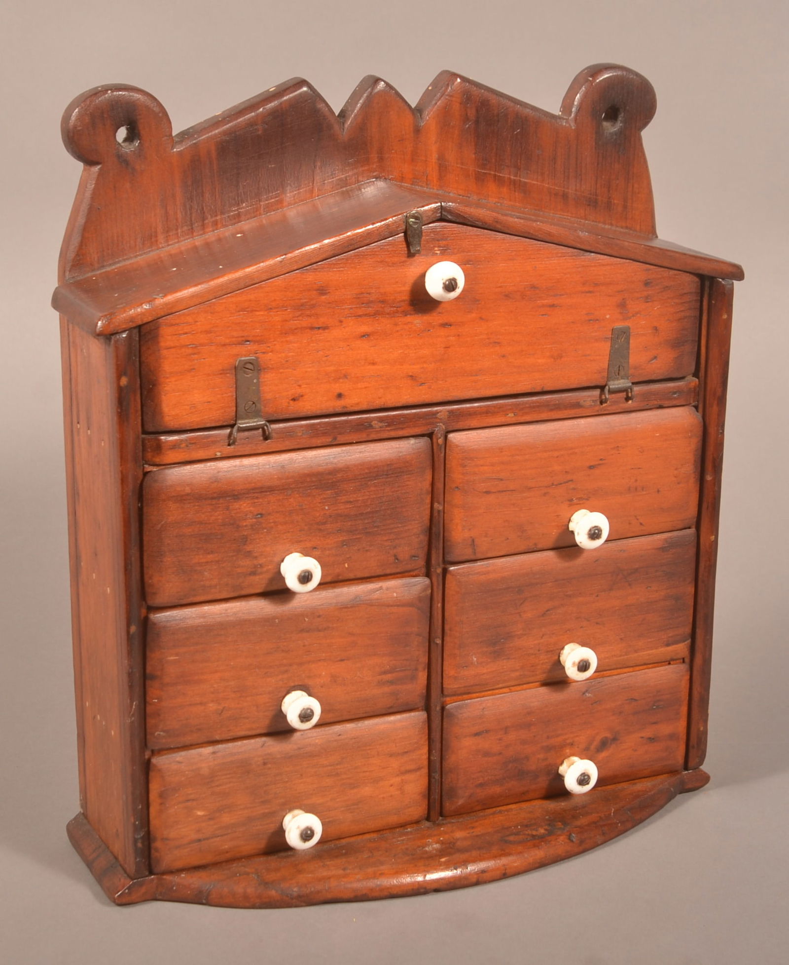 19th Century Softwood Hanging Spice Cabinet. (1 of 4)