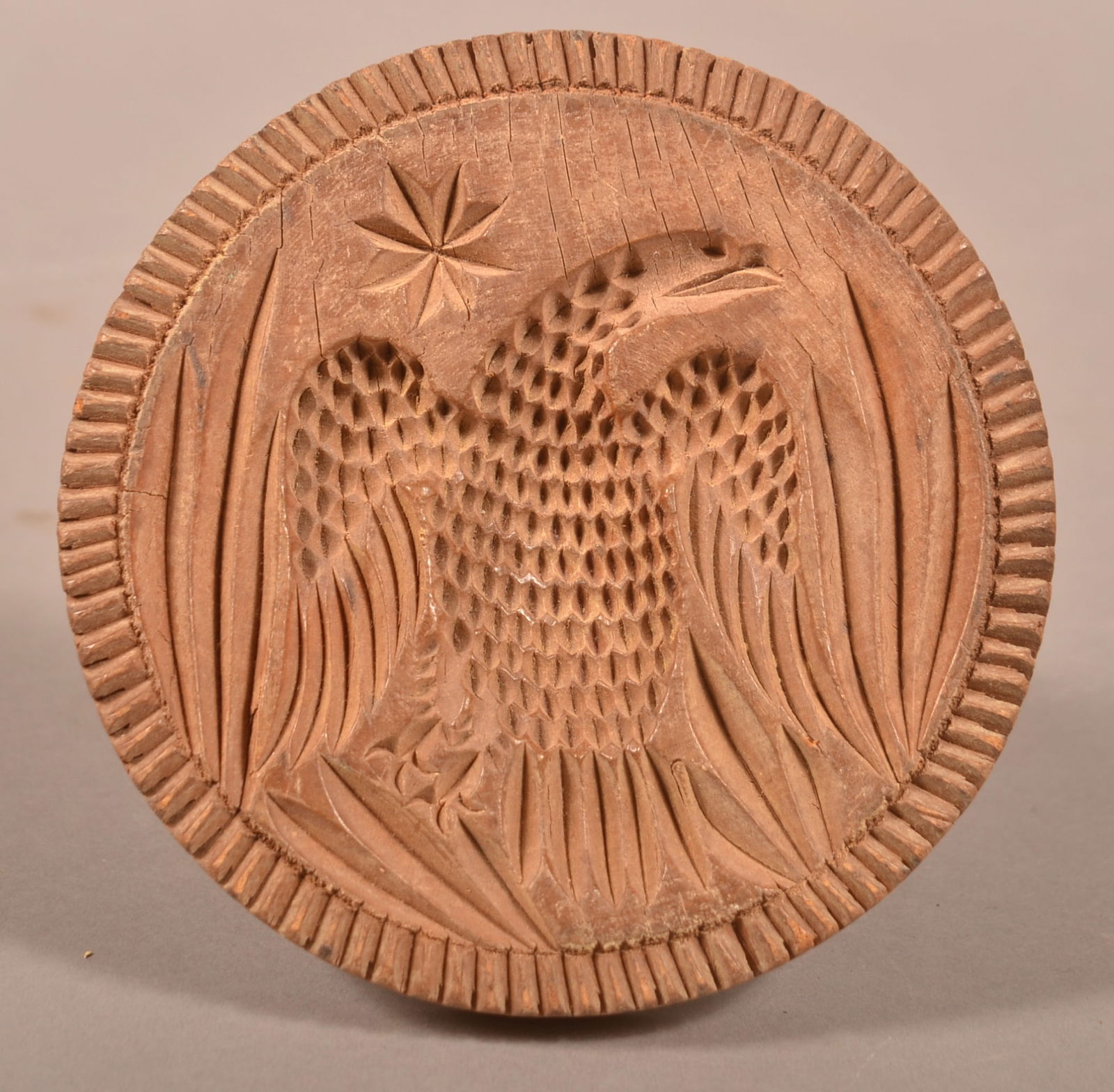 Antique PA Carved Maple Eagle Butter Print. (1 of 3)