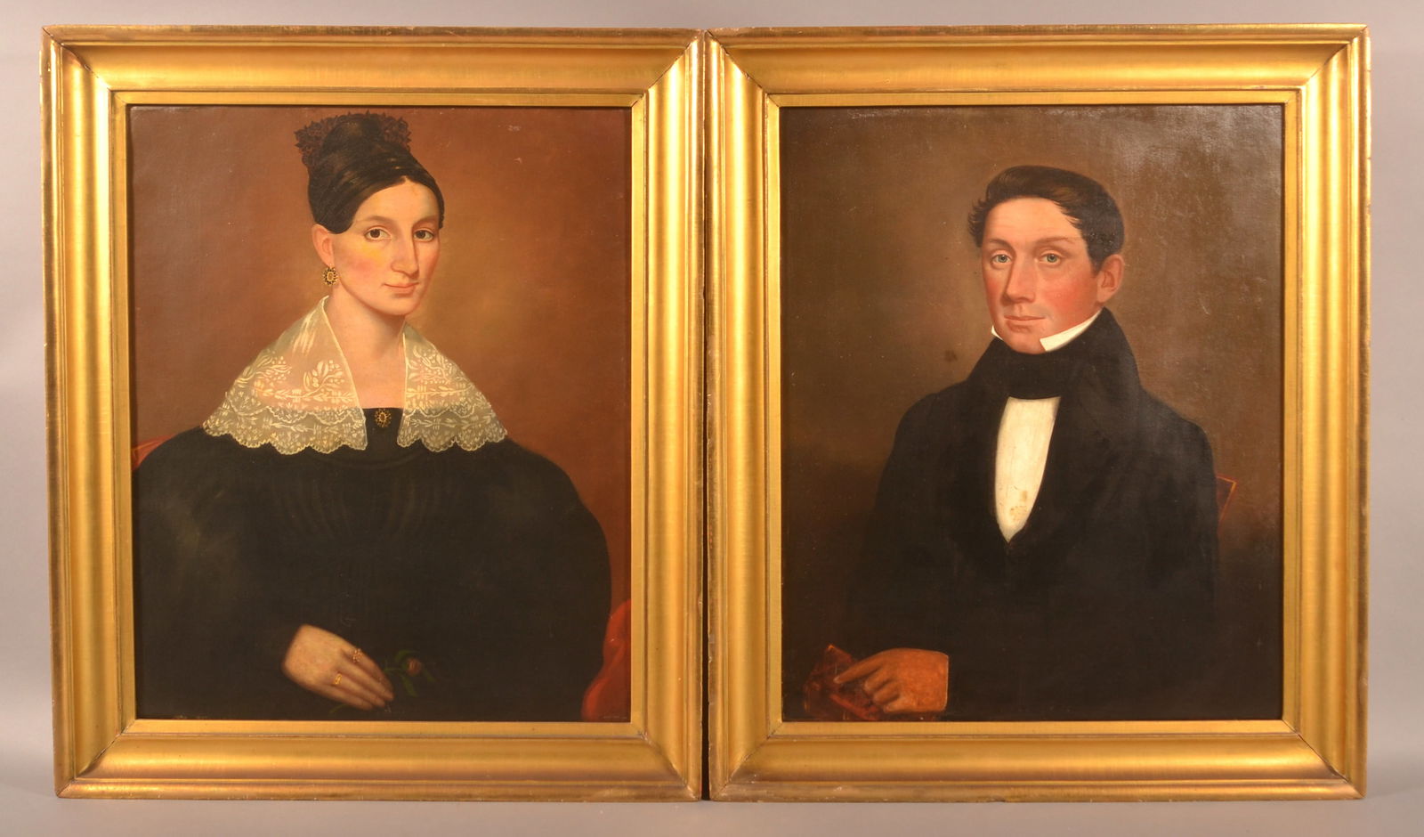 Pair of 19th Century Oil on Canvas Portraits. (1 of 4)