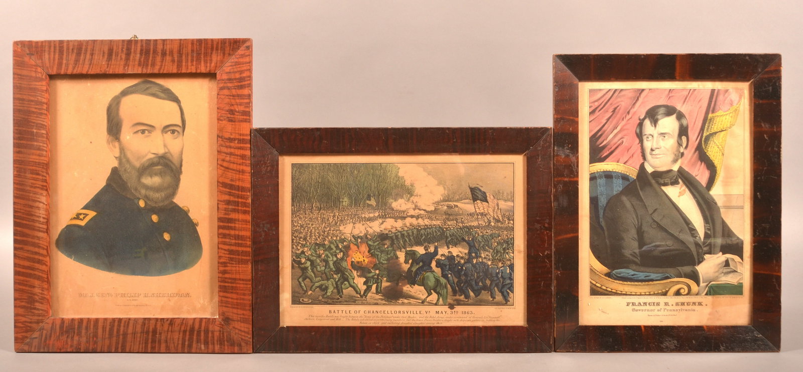 Three PA 19th Century Red Painted Frames. (1 of 6)