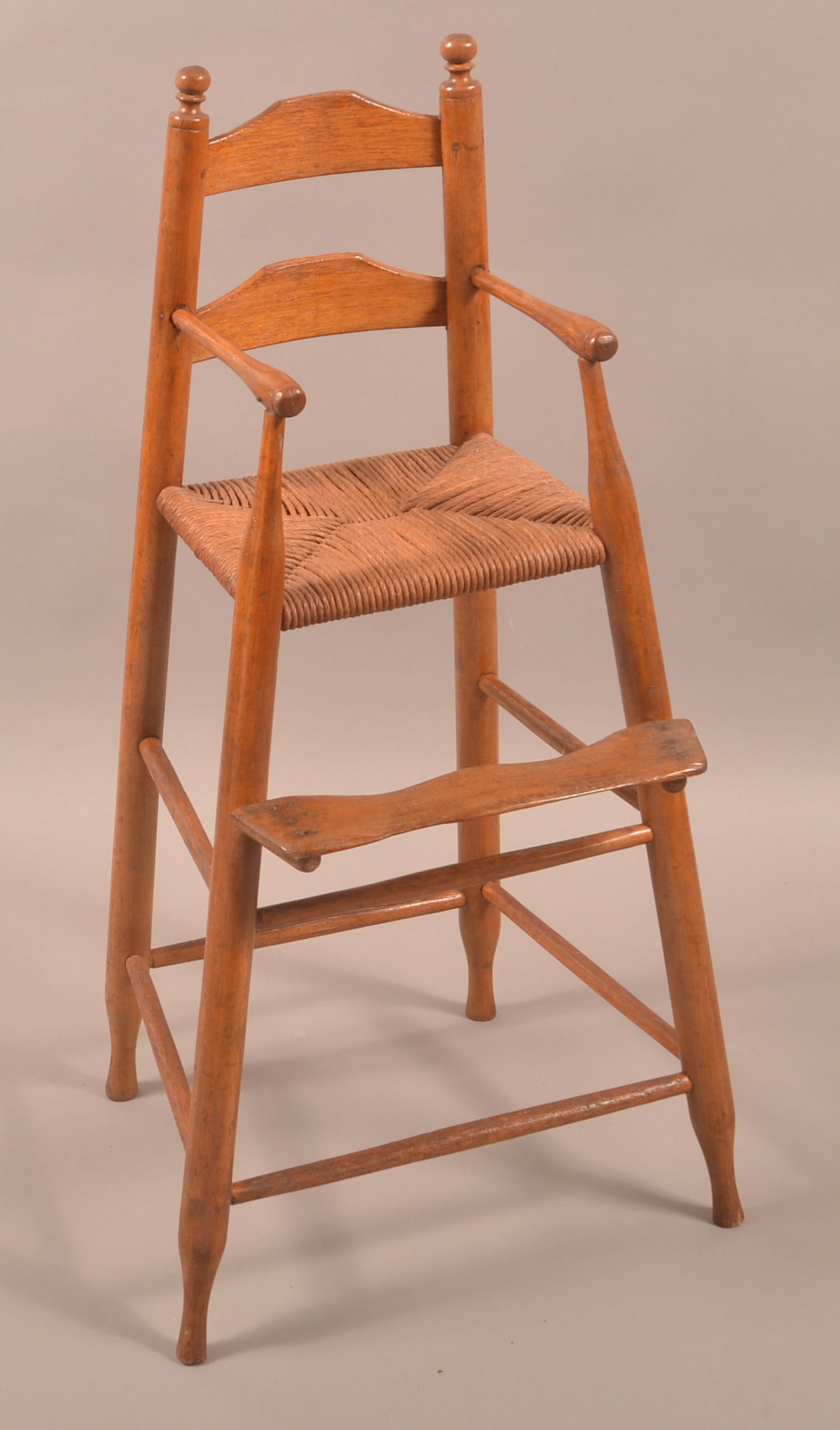 Pennsylvania 18th C. Walnut Rush Seat Highchair. (1 of 3)