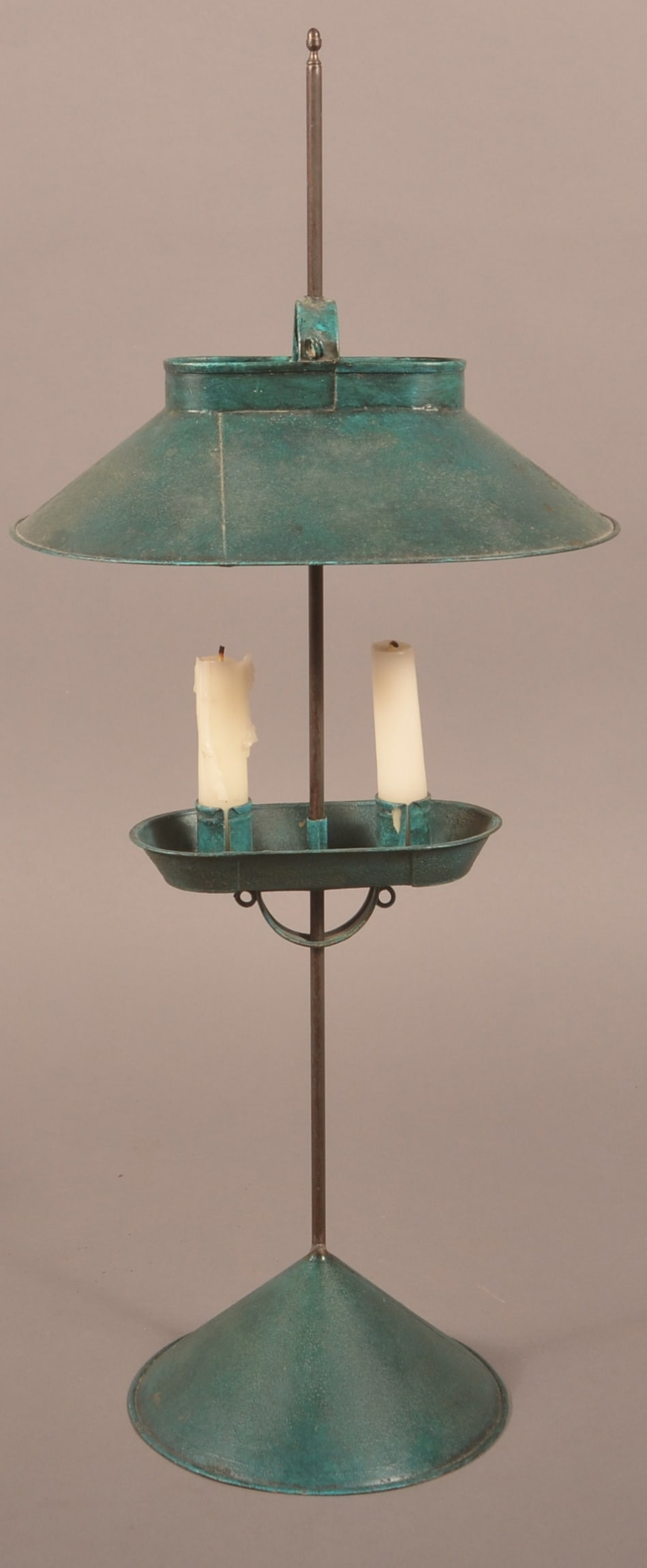 Jerry Martin Green Tin Tabletop Candle Stand. (1 of 4)