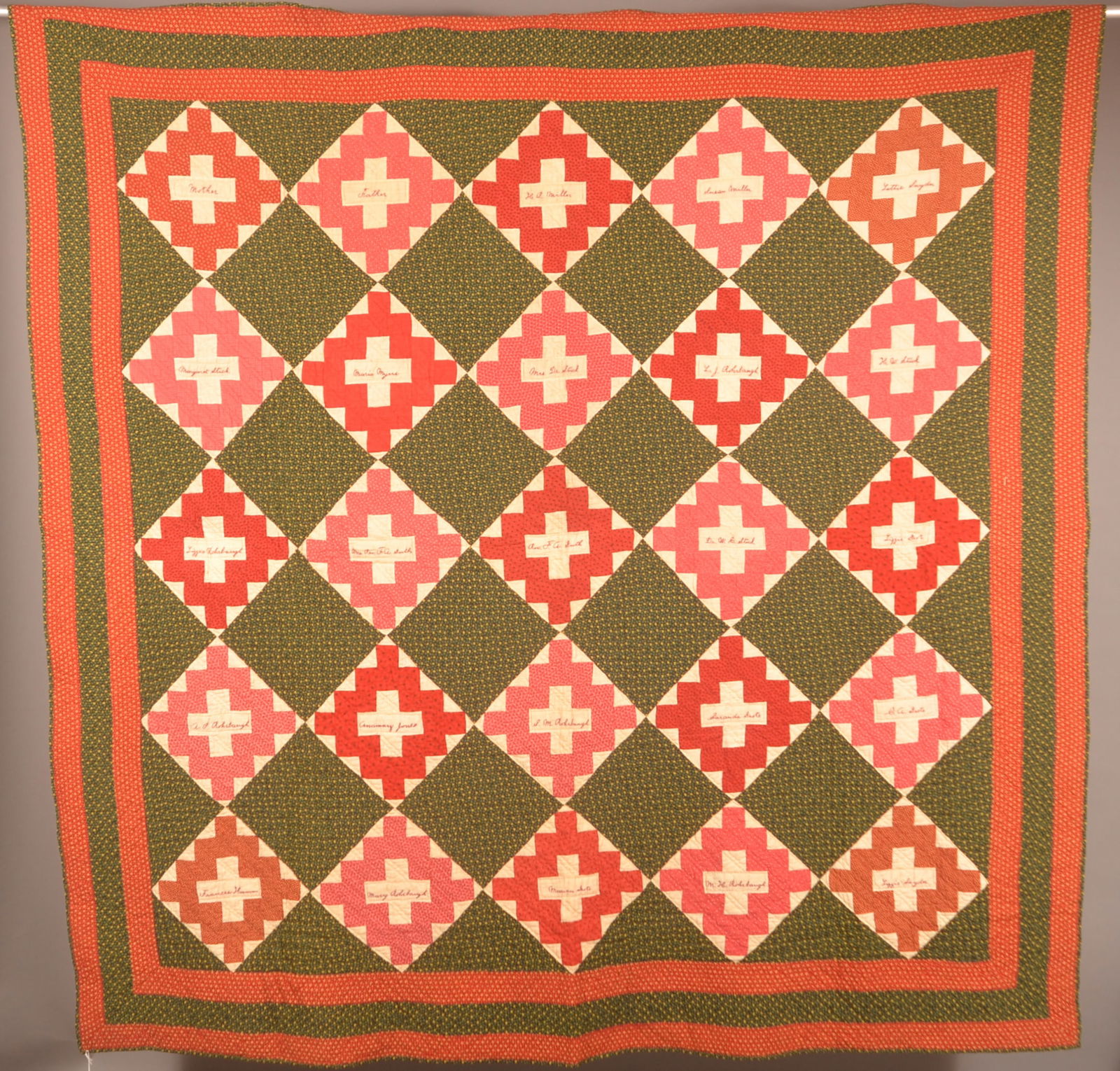 Antique PA Diamond Patchwork Friendship Quilt. (1 of 10)