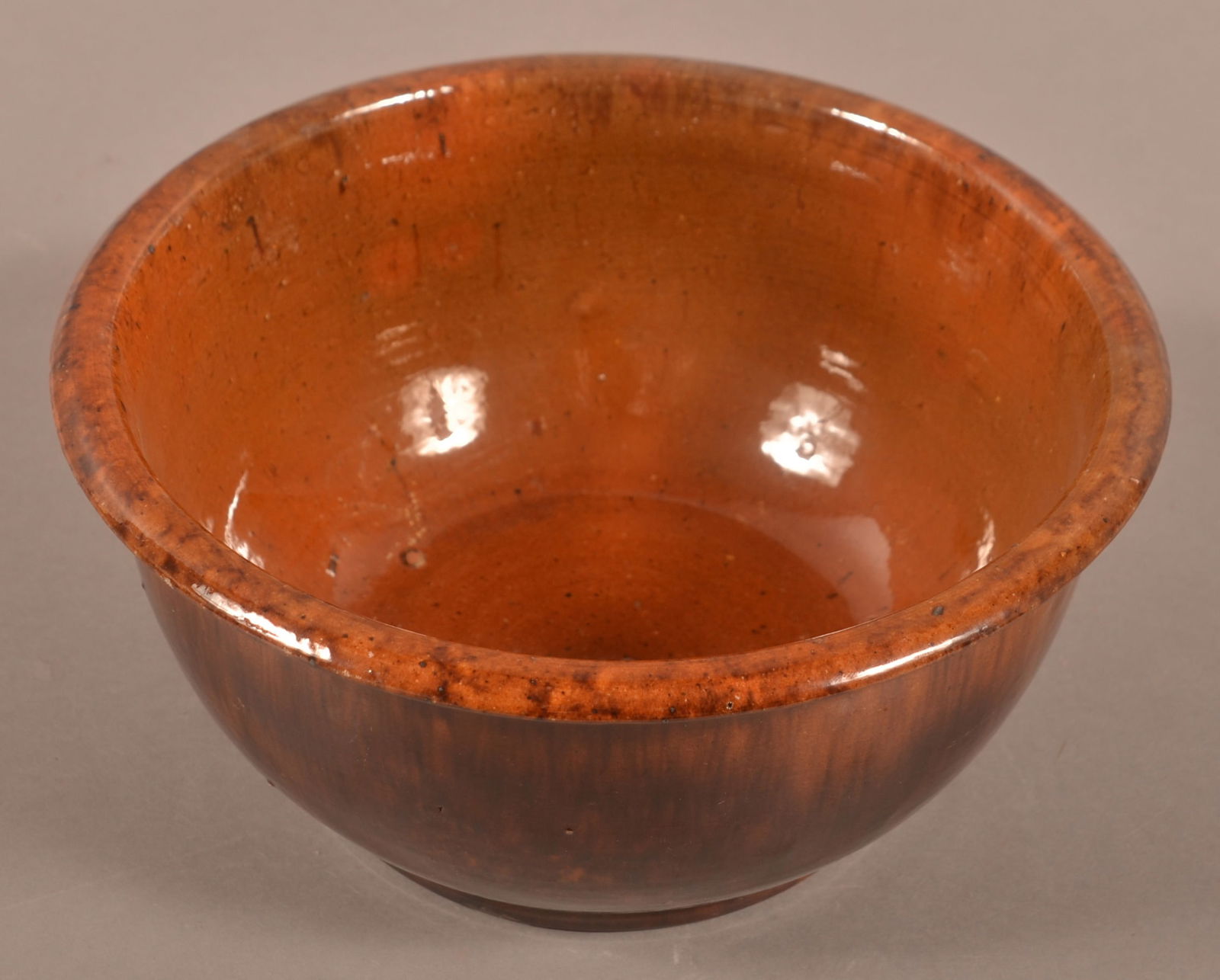John Bell Mottled Glaze Redware Bowl. (1 of 4)