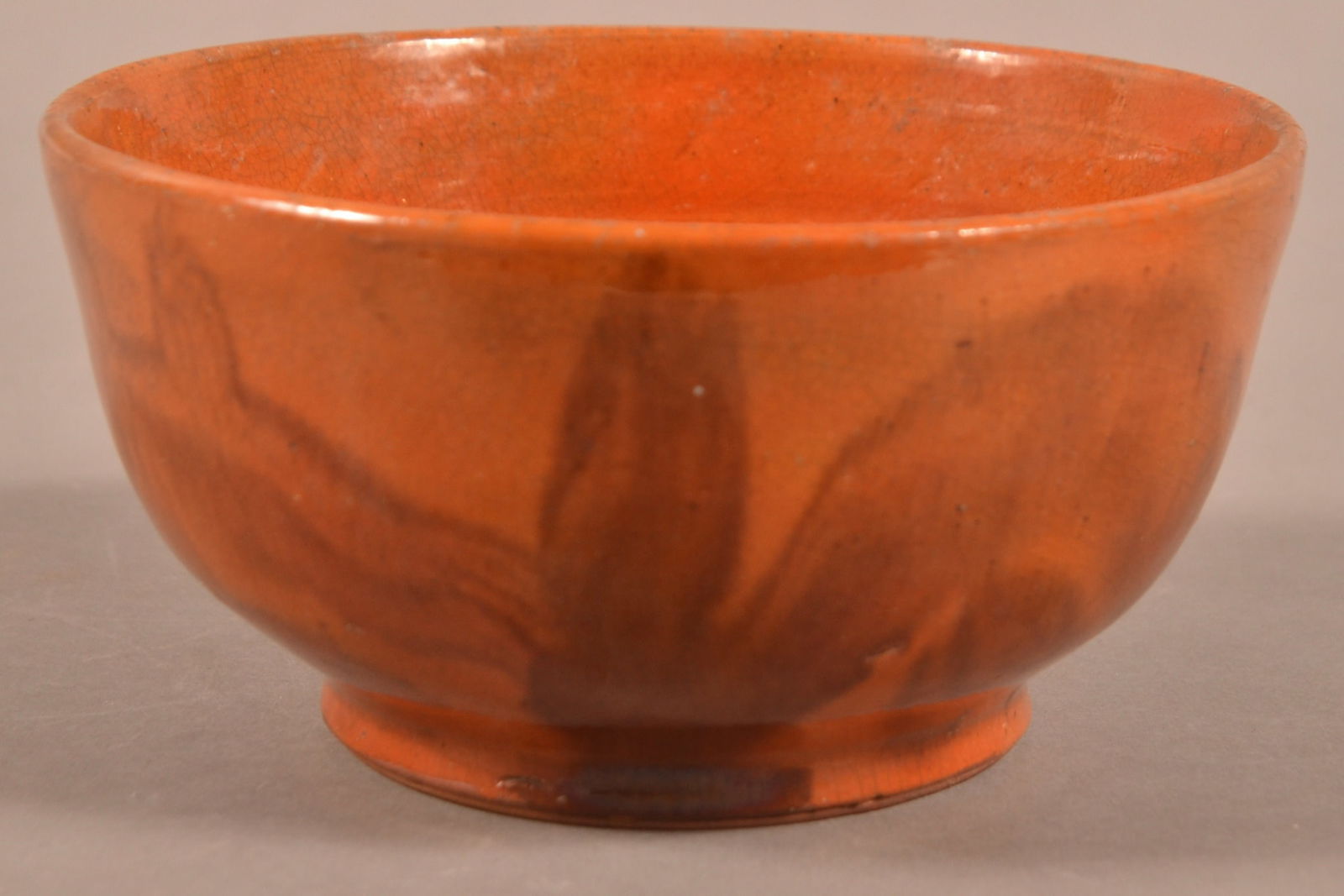 PA 19th C. Manganese-Decorated Redware Bowl.: Pennsylvania 19th Century Manganese Brush-Decorated Redware Bowl. 2-7/8"h. x 5-1/2" diam.
