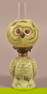 Molded Milk Glass Owl-Form Miniature Fluid Lamp.