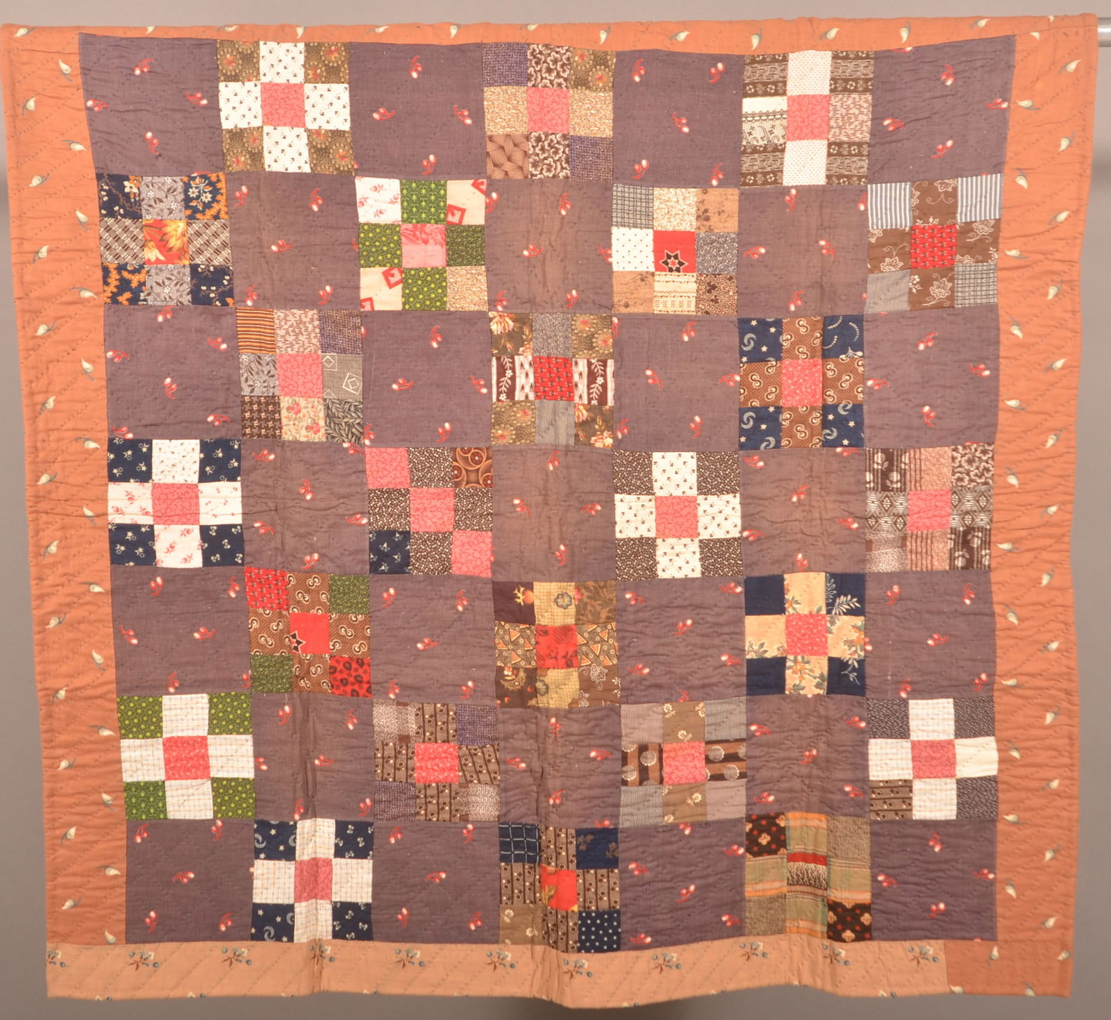 Antique PA Block Pattern Patchwork Crib Quilt. (1 of 5)