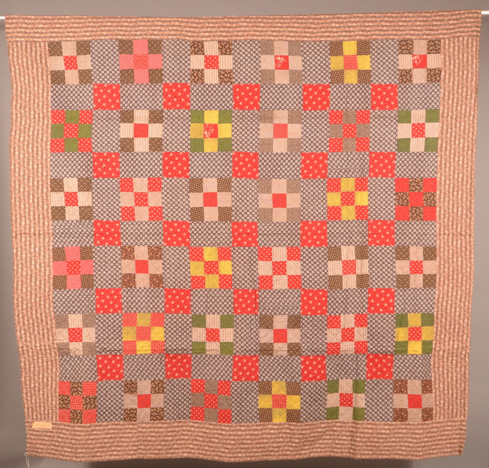 Antique Pennsylvania 9-Patch Pattern Quilt. (1 of 6)