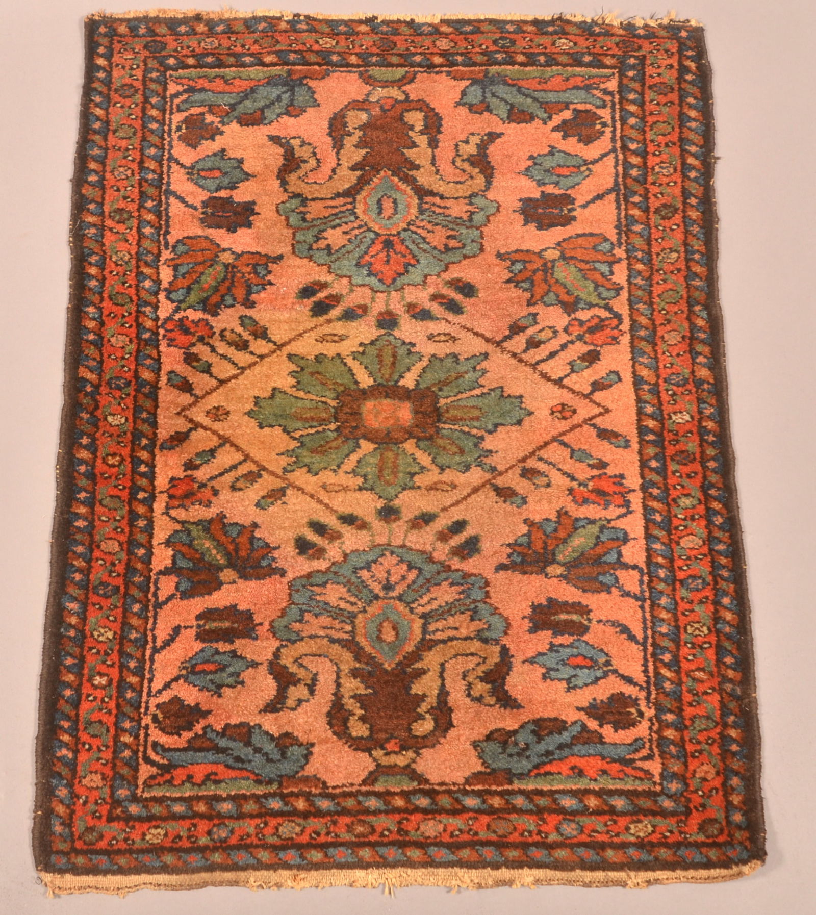 Small Antique Floral Pattern Oriental Area Rug. (1 of 4)