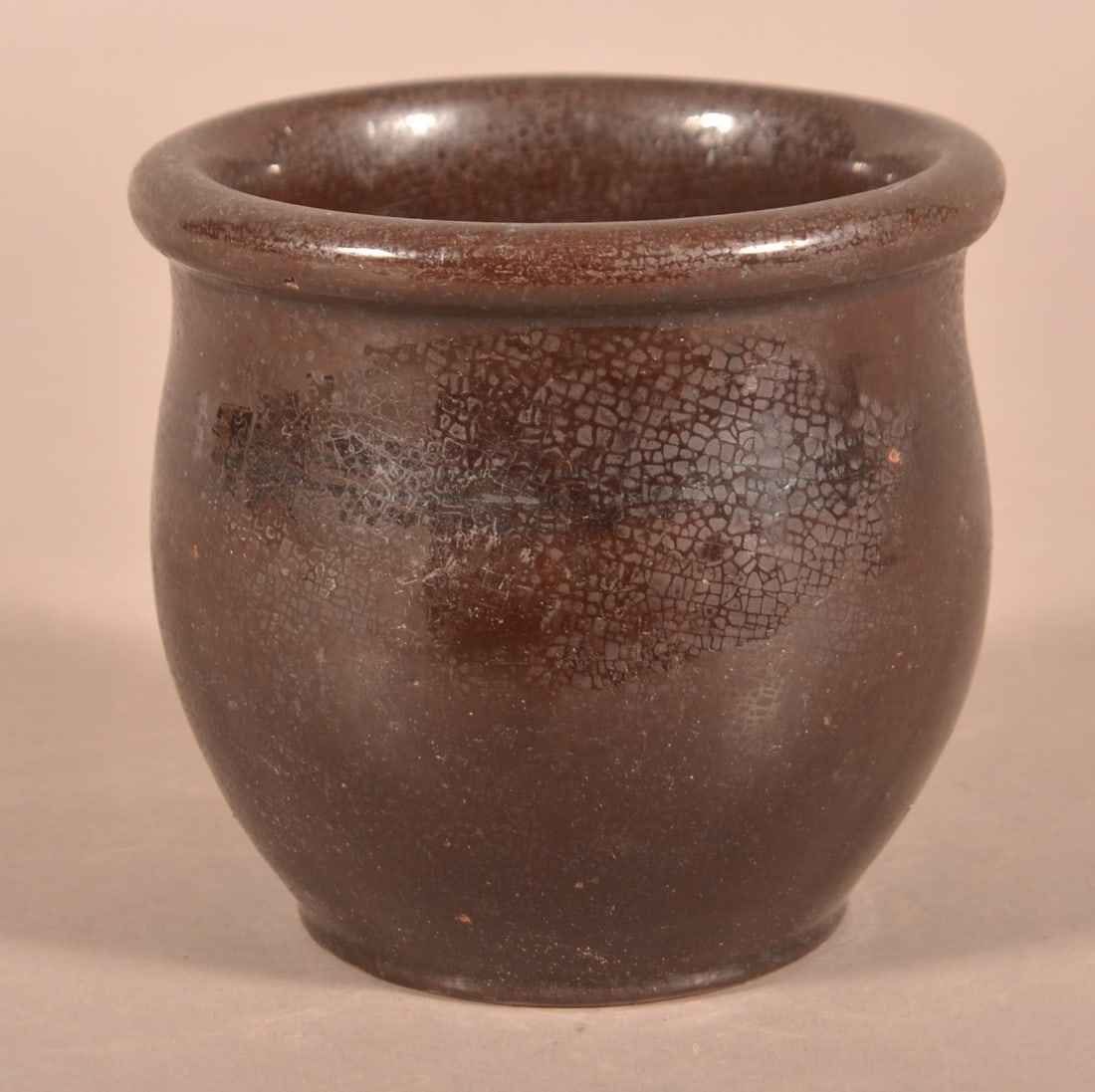 L. Kopp Glazed Redware Storage Jar. (1 of 3)