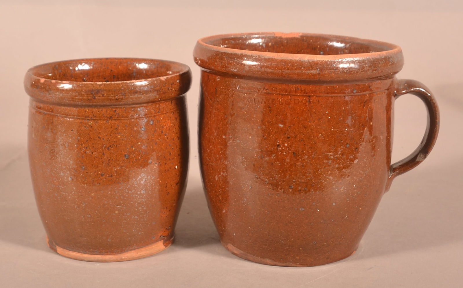 Two Pieces of Willoughby Smith Redware. (1 of 5)