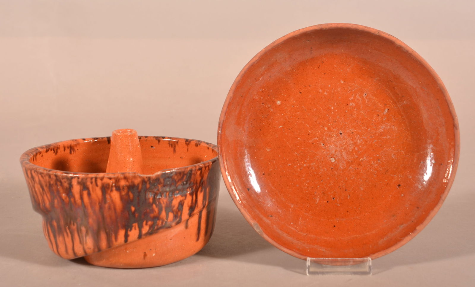 Two Pieces of Signed John Bell Redware. (1 of 5)