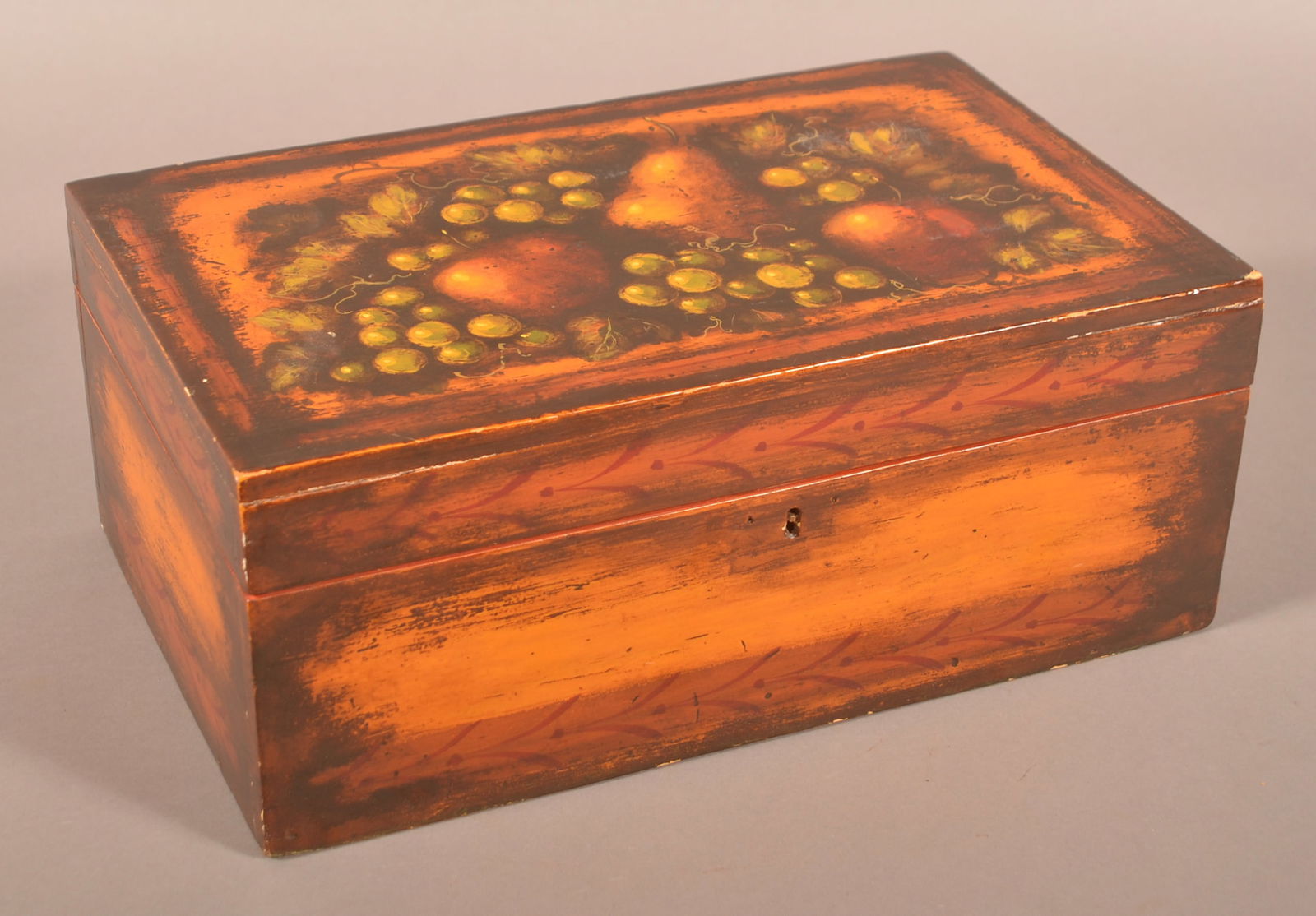 Signed Peter Ompir Folk Art Painted Trinket Box. (1 of 5)
