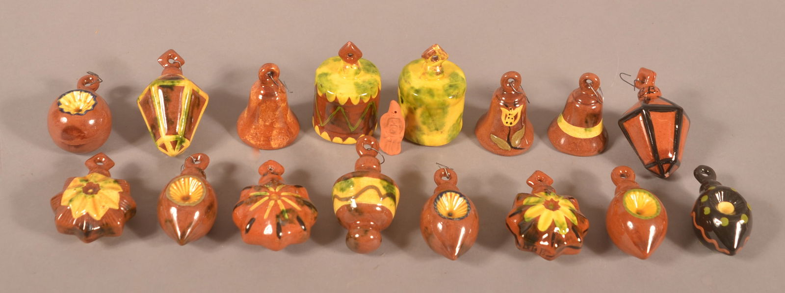 16 Breininger Pottery 1970's Christmas Ornaments. (1 of 2)