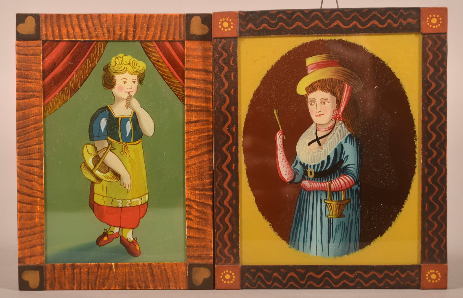 Two Reverse Paintings by David Sheley. (1 of 4)