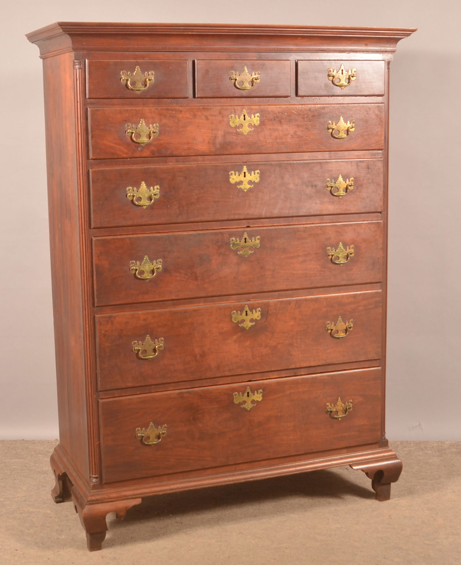 PA Chippendale Cherry Tall Chest Of Drawers. (1 of 8)