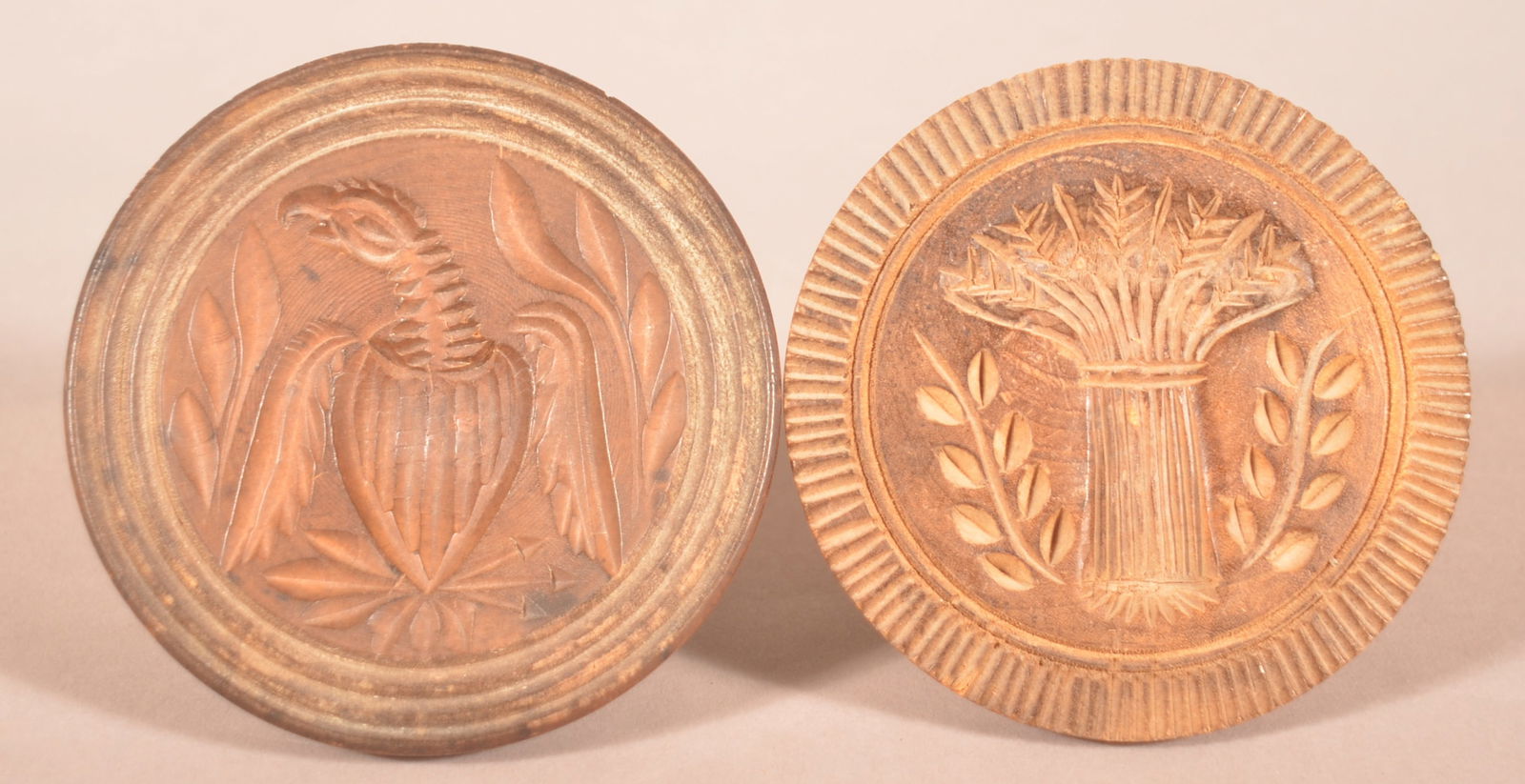 Two Antique Wood Butter Prints. (1 of 3)