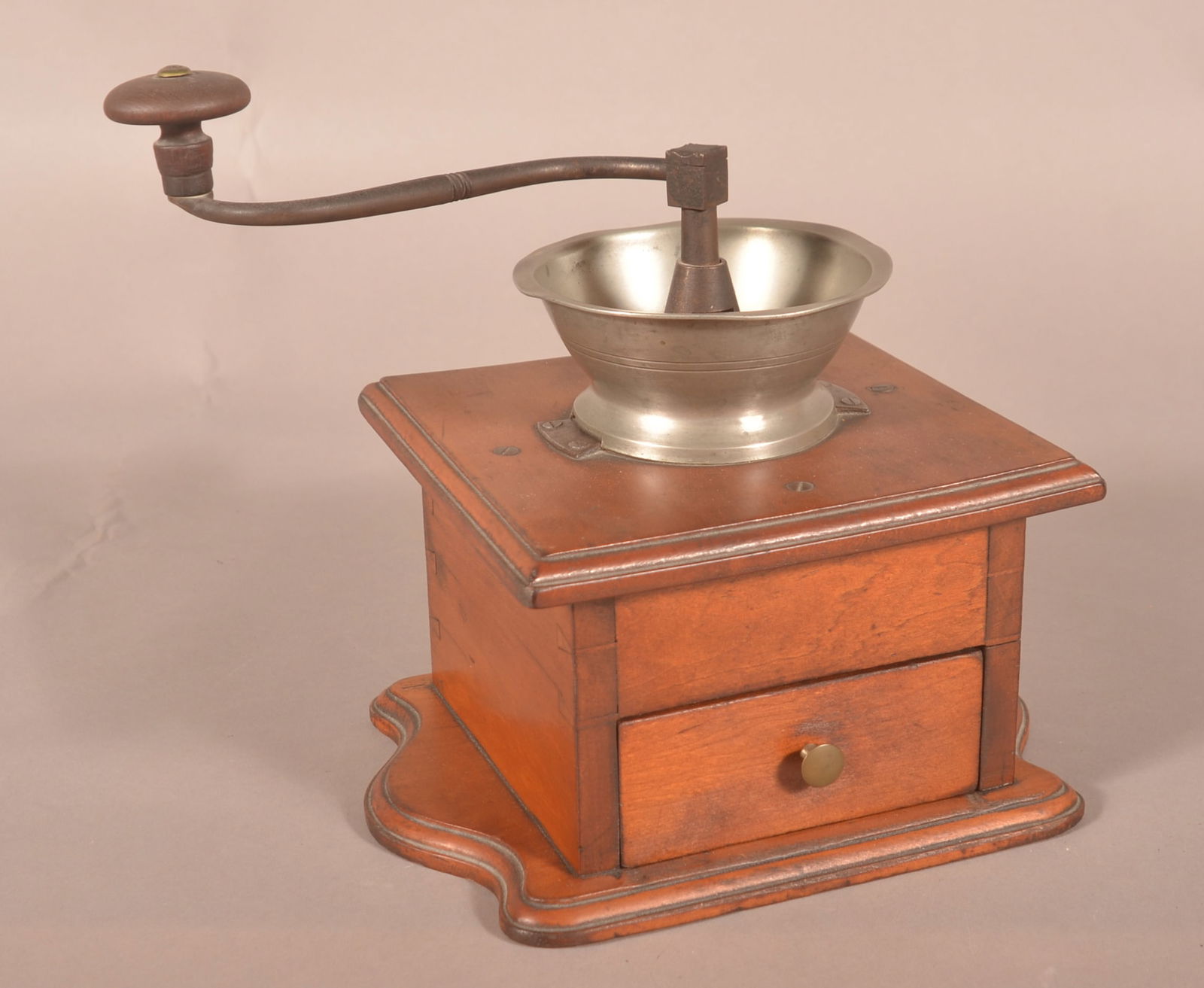 Period Cherry Pewter-Top Coffee Grinder. (1 of 3)