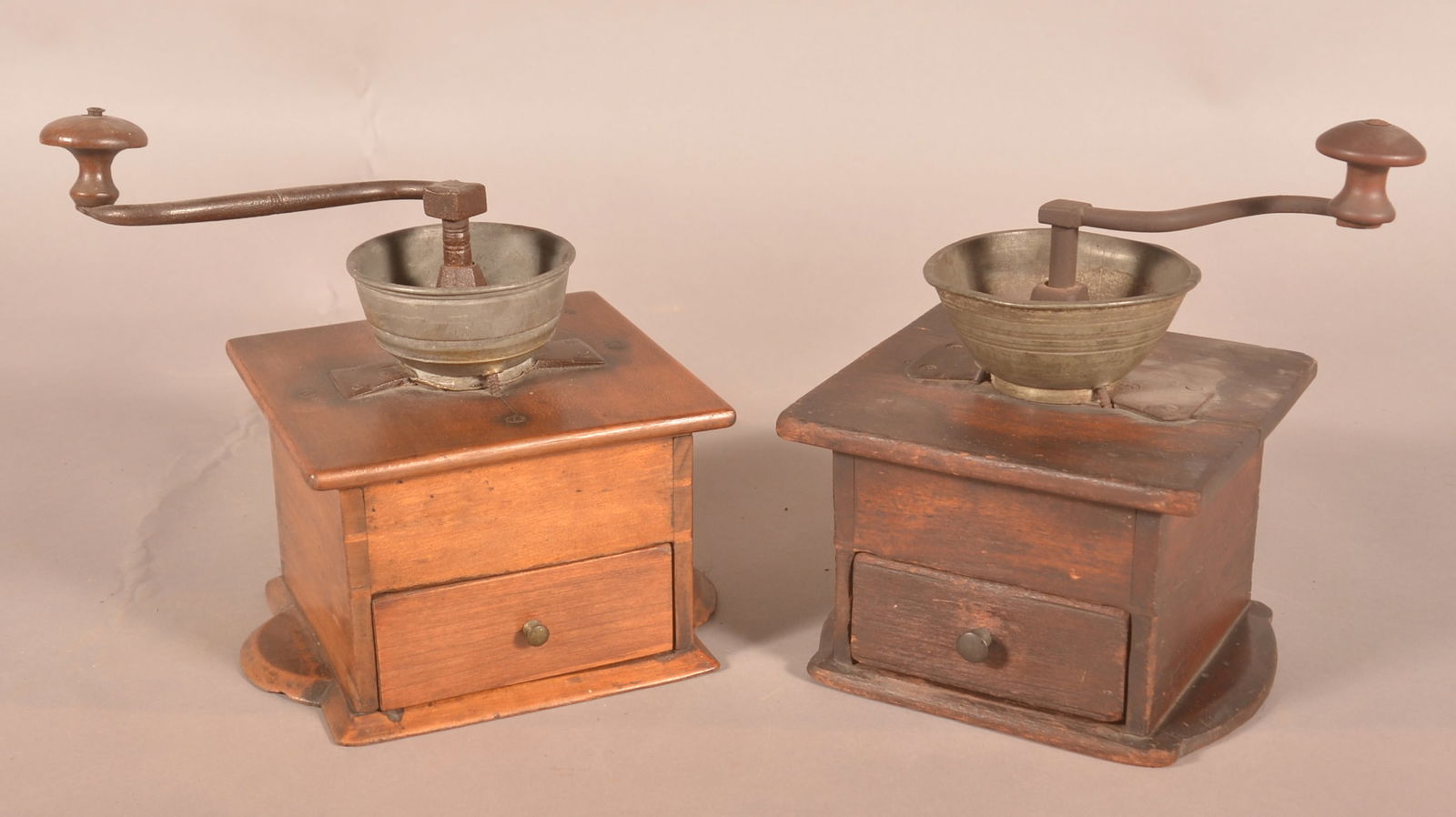 Two PA 19th Century Cherry Case Coffee Mills. (1 of 4)