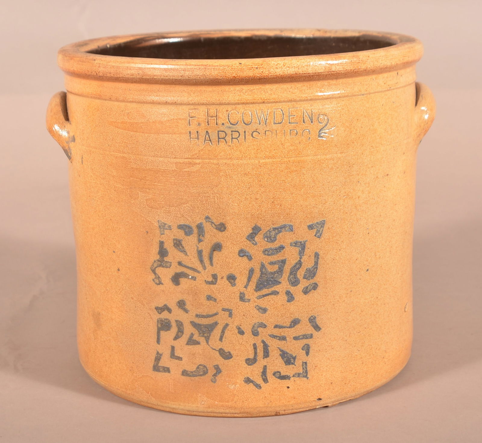 F.H. Cowden 2-Gallon Stoneware Crock. (1 of 4)