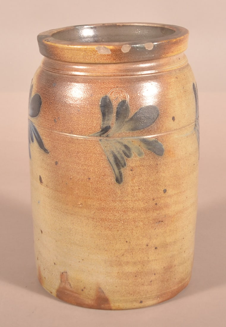 2-Gallon Stoneware Crock Attributed to Remmey. (1 of 3)